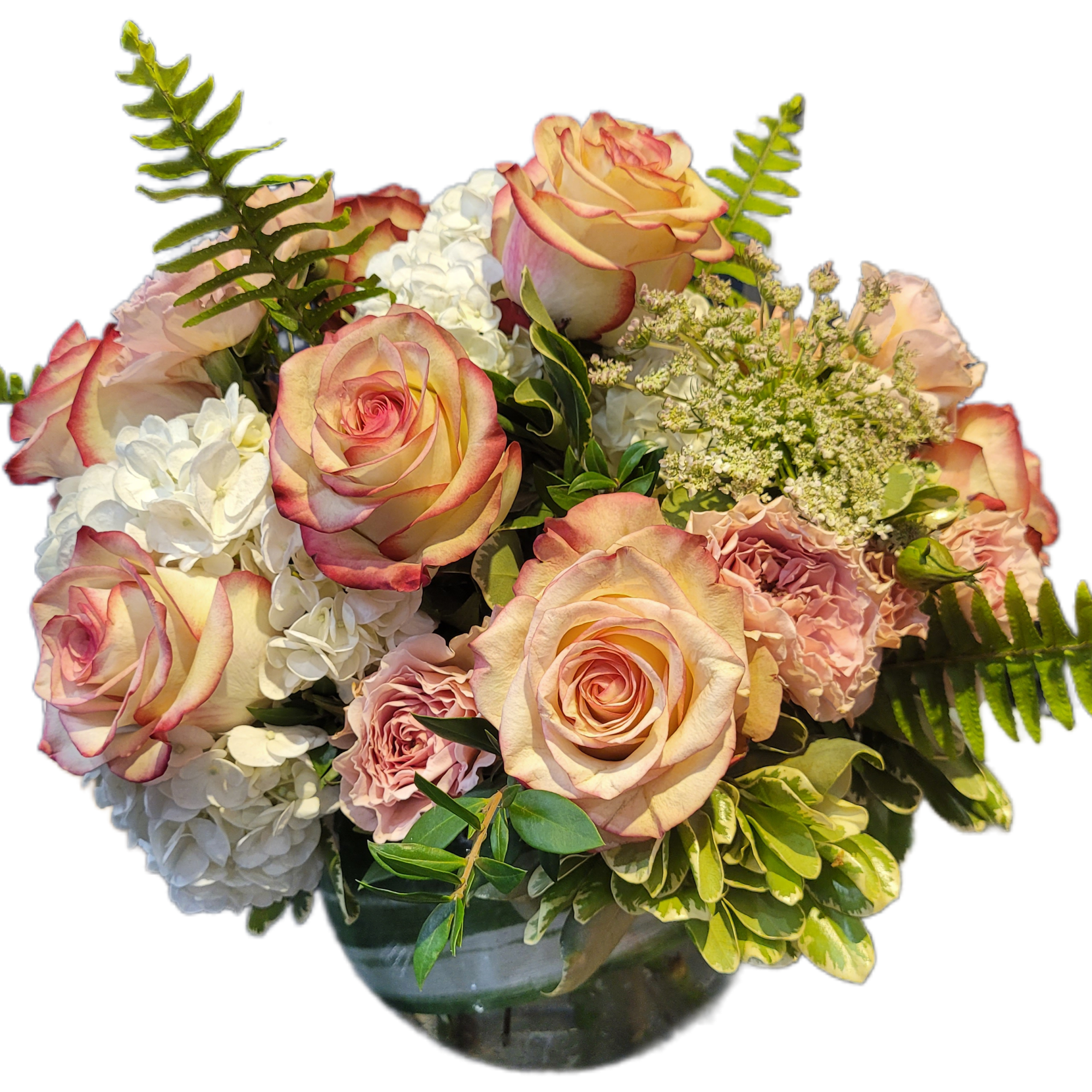 Custom arrangement featuring in season florals. All Custom orders please leave message