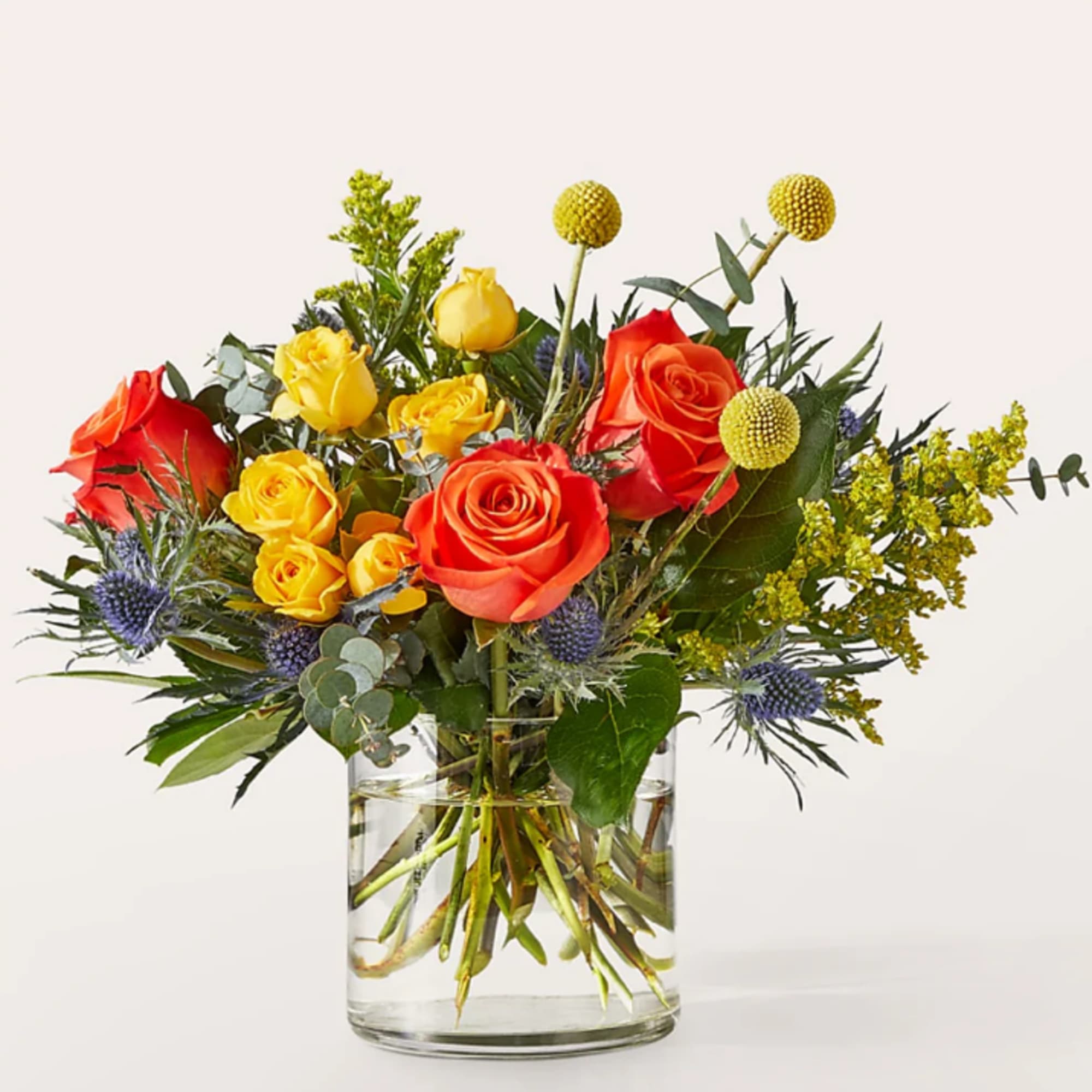 Party on with this fiery blend of orange and yellow blooms, an