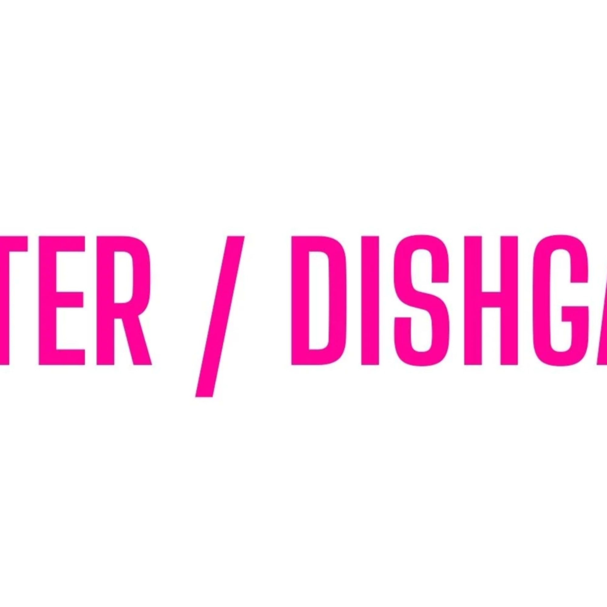 Pink text reading planter / dishgarden on a white background