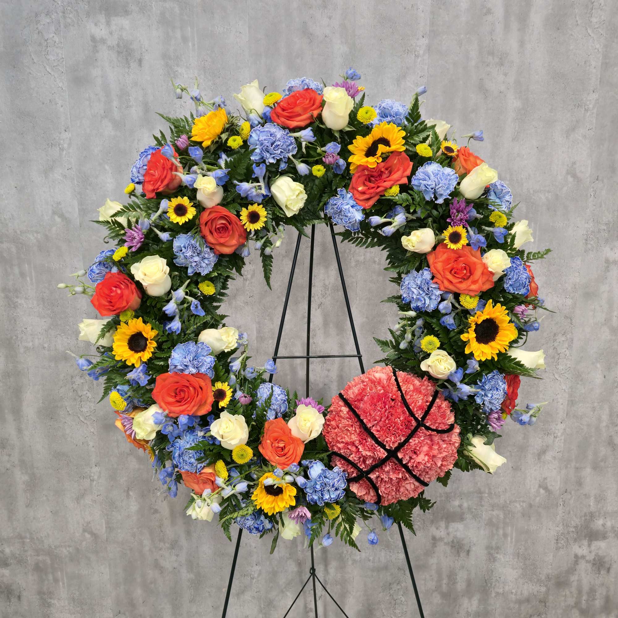 Our sports ball wreath can easily be customized with different sports and, photo 4 of 5