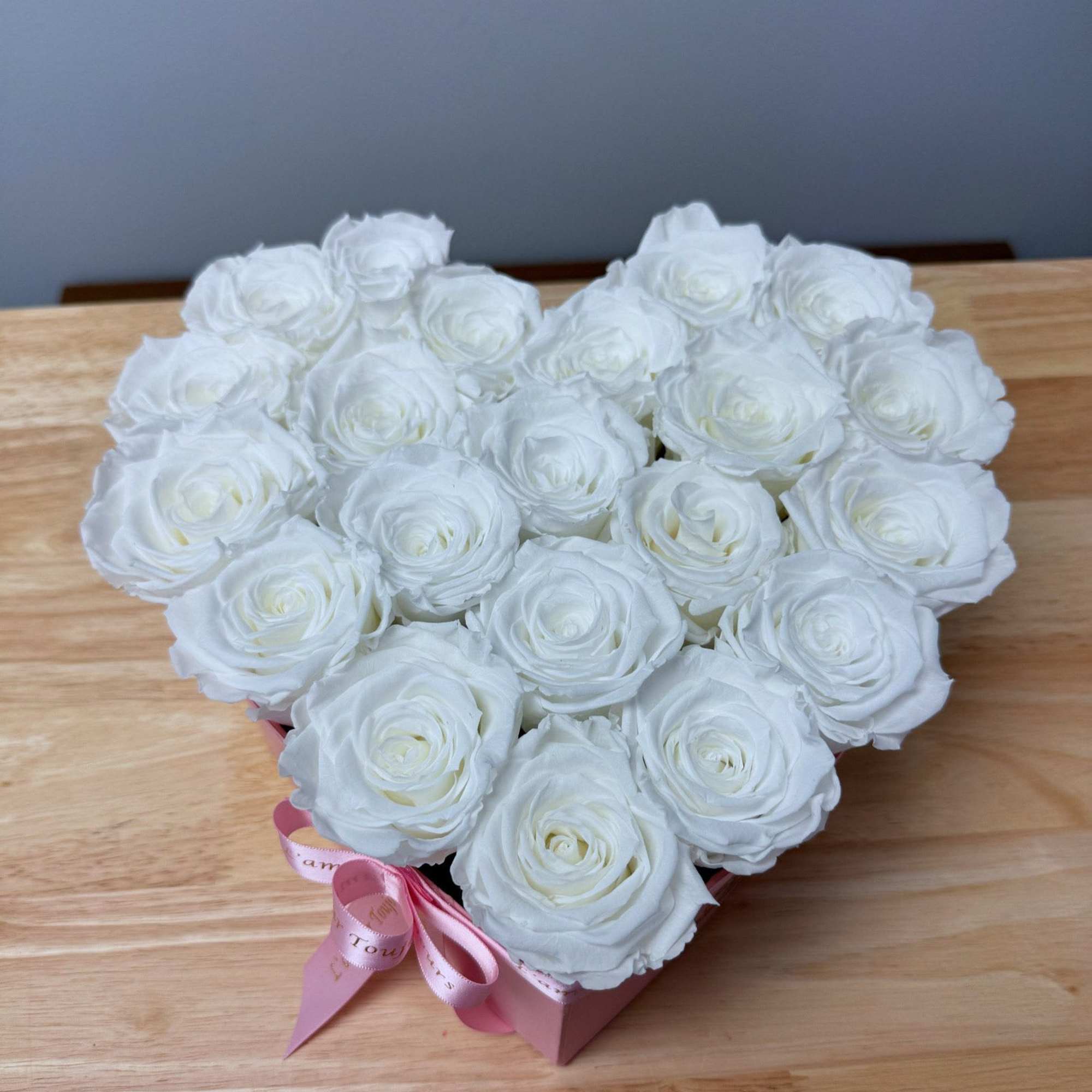 Premium Everlasting roses in our heart-shaped signature box. Everlasting roses are real, photo 2 of 2