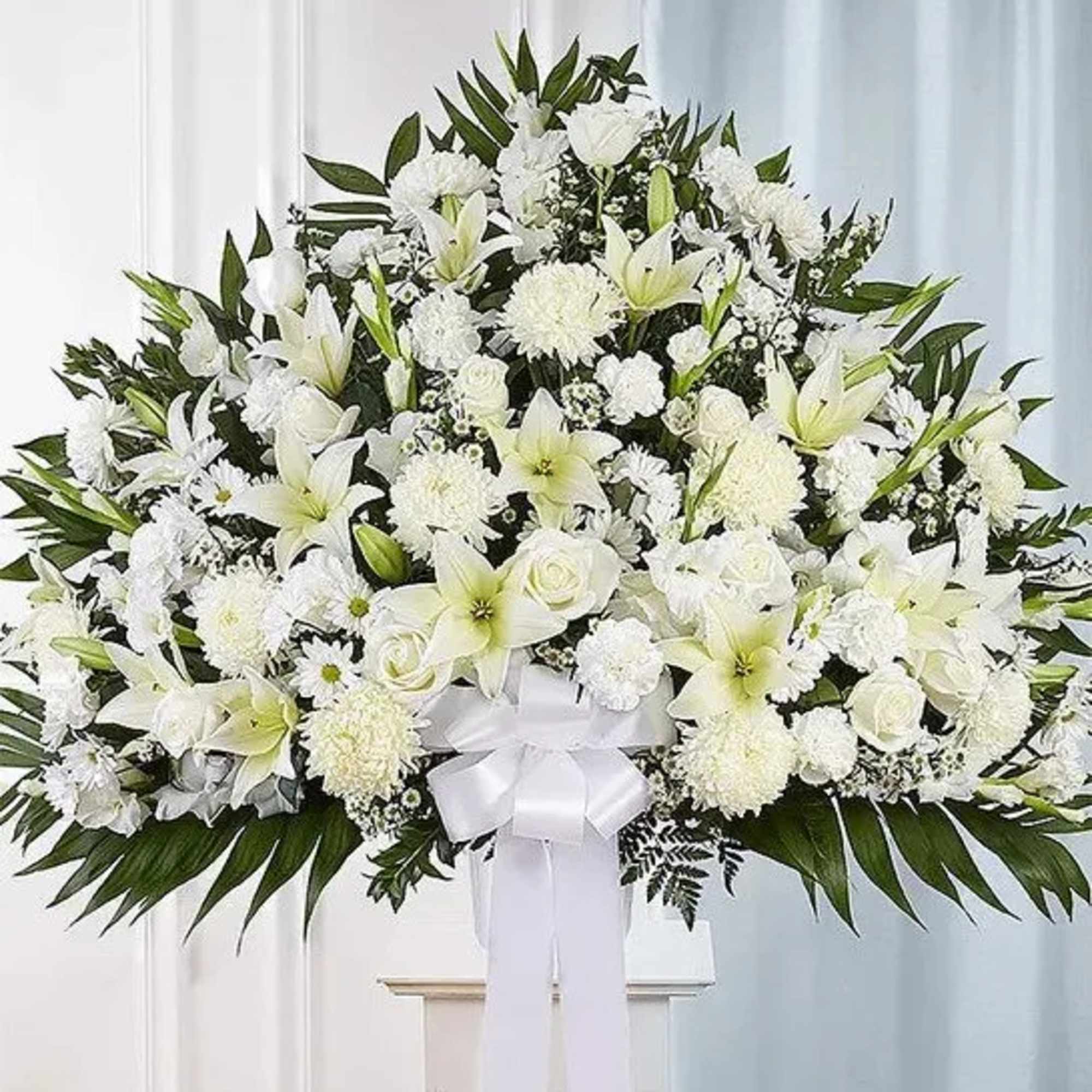 Symbolizing peace, serenity and purity, white flowers can help comfort those grieving
