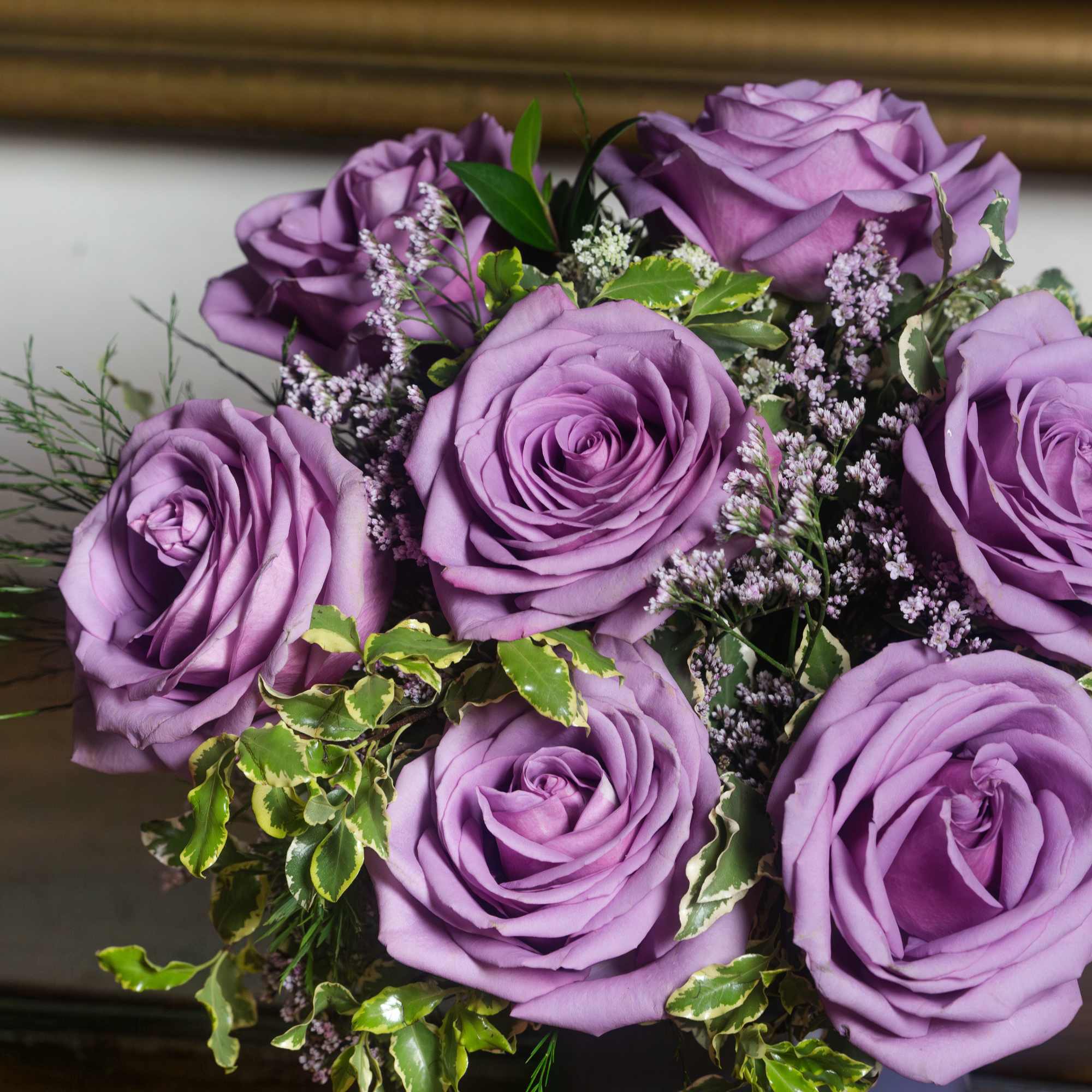 Our signature lavender rose arrangement &mdash; a study in softness and sophistication., photo 2 of 2