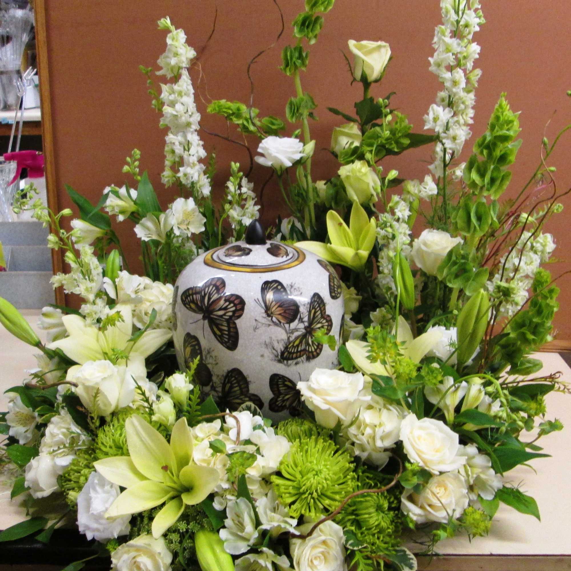An all white tribute, this all white funeral urn is pure and