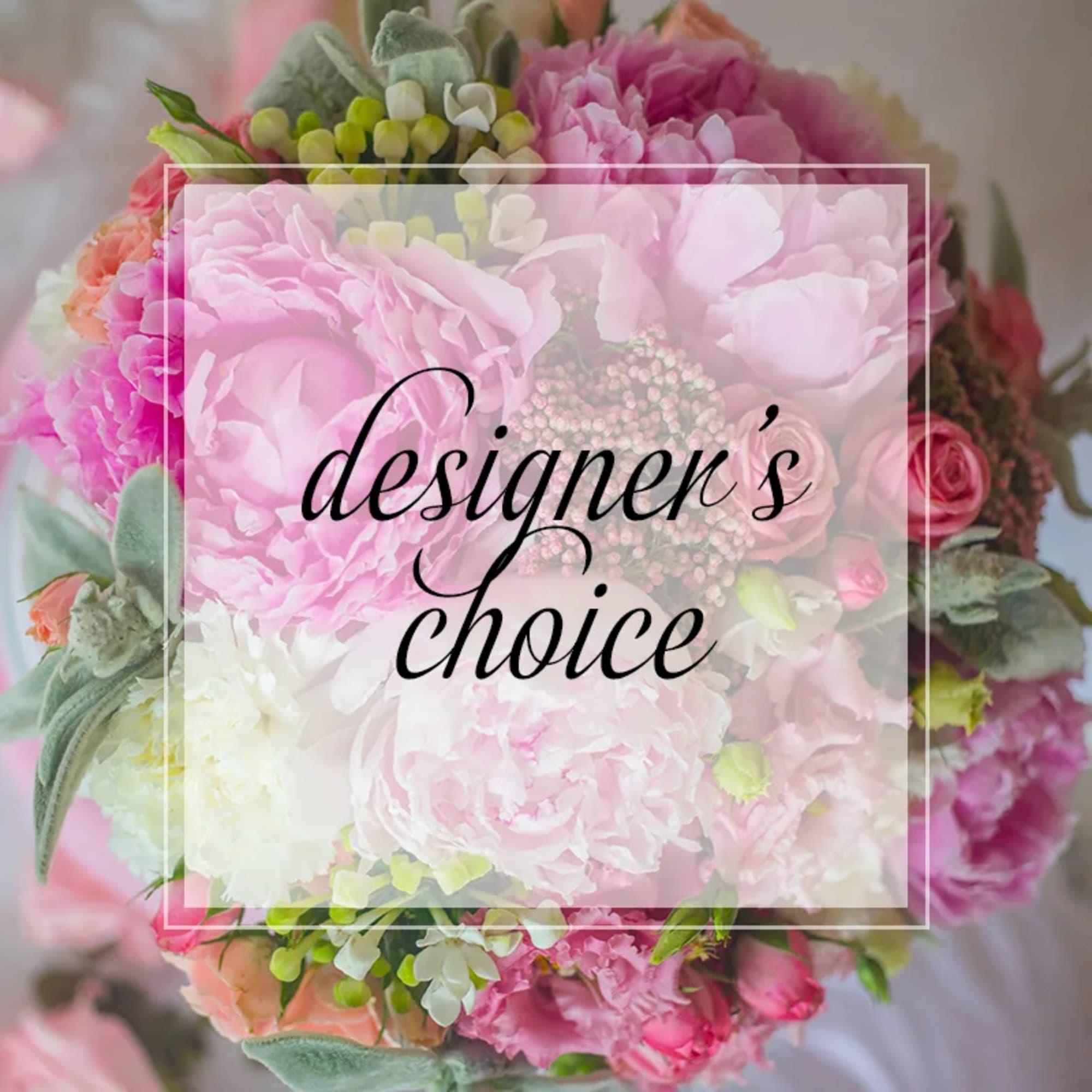 Pink and white mixed bouquet with peonies and roses