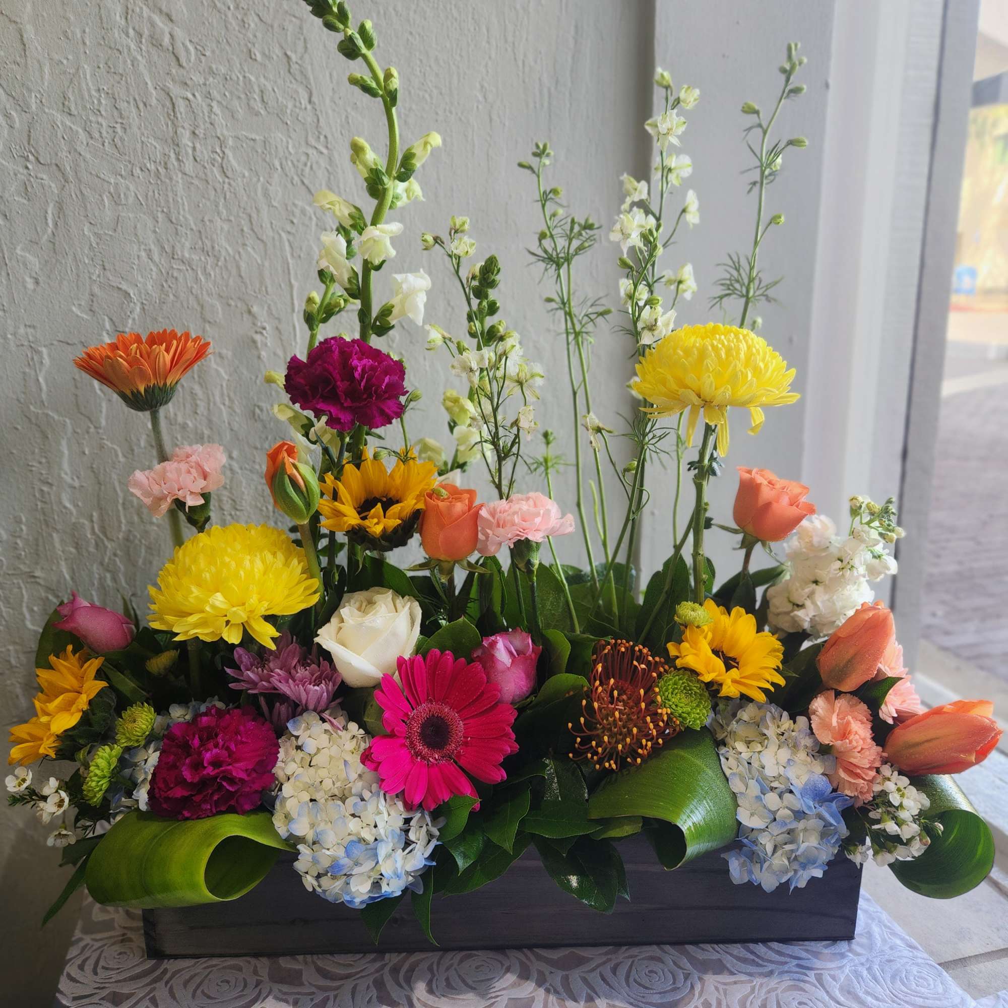 A grand Spring mix  made with seasonal  blooms,  Picture, photo 2 of 3