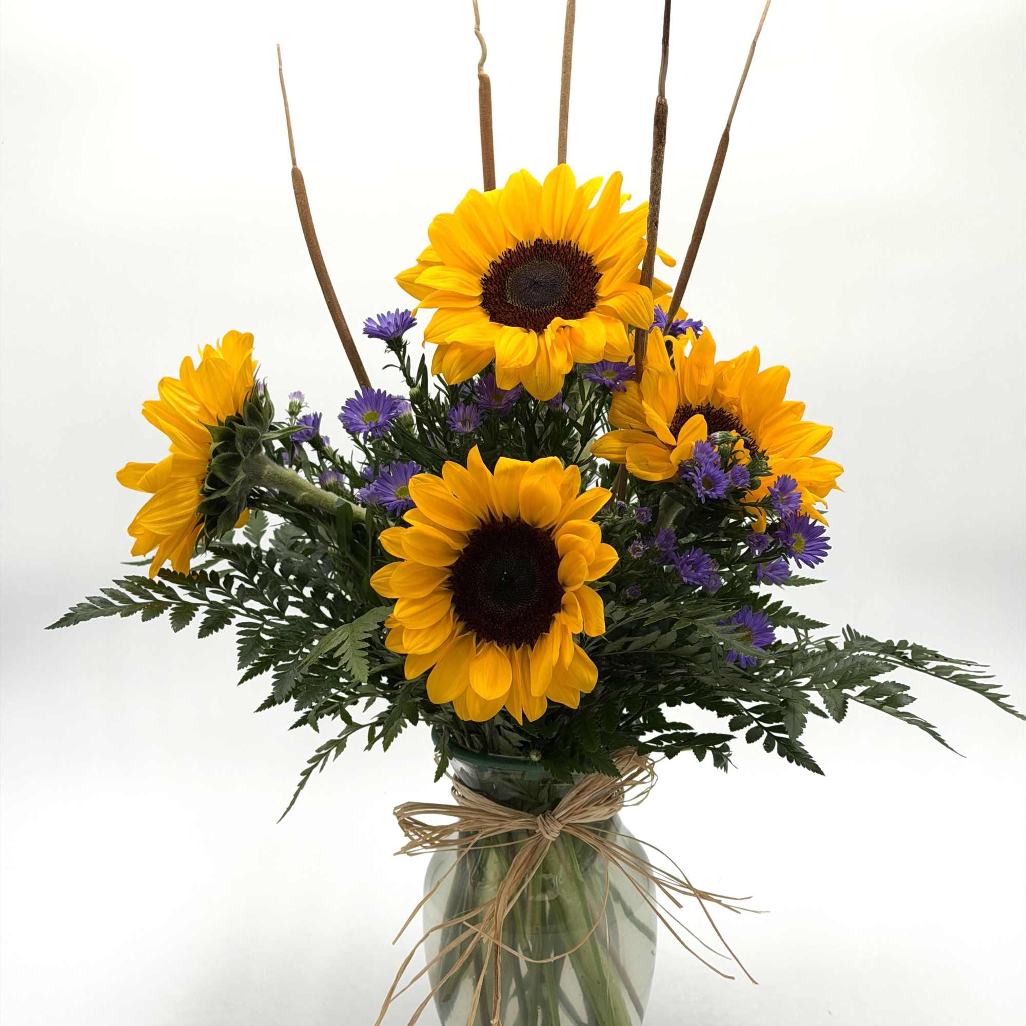 Bask in the warmth of sunny sunflowers, the focal point of this