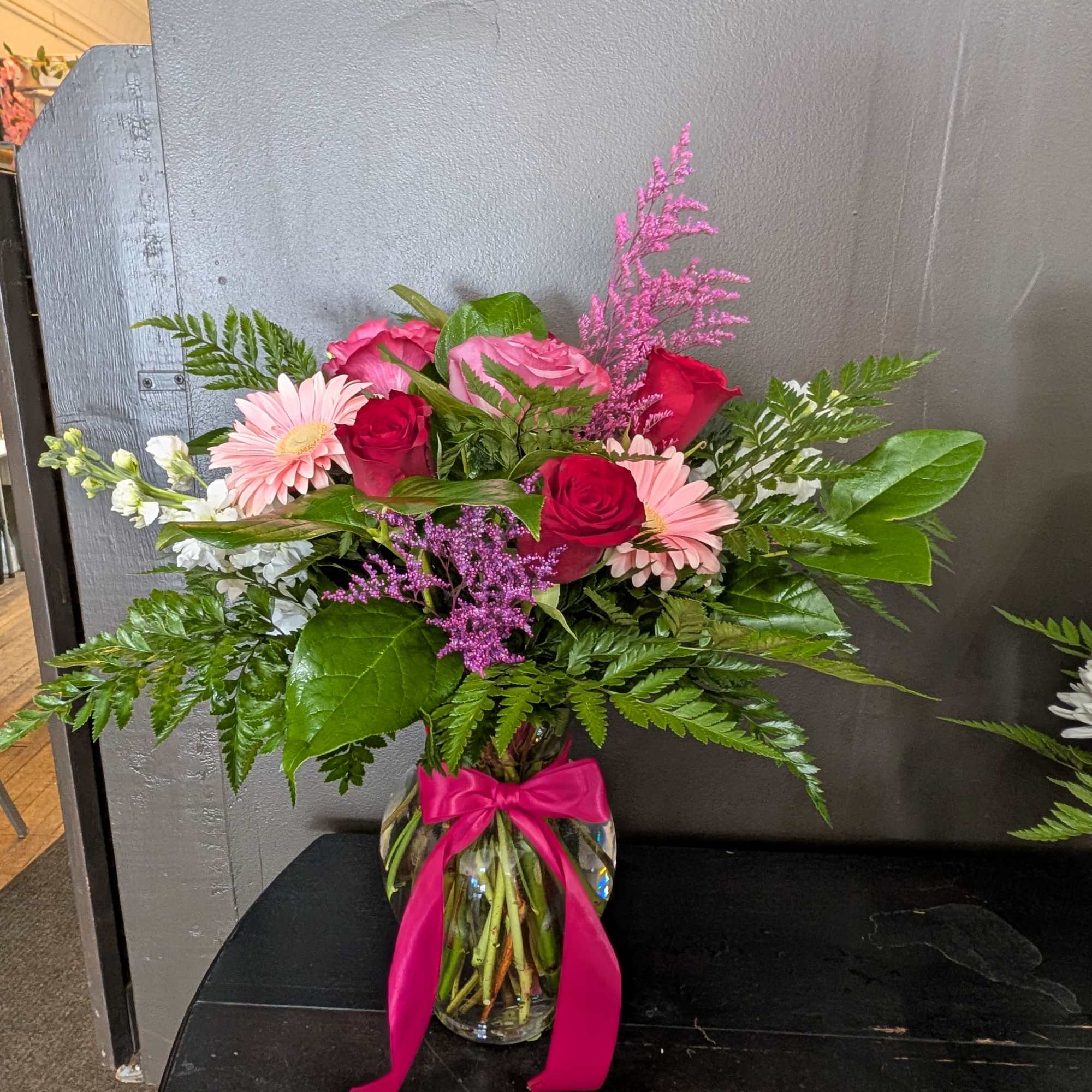 Luxury stems like roses, lilies, gerbera daisies, stock or snapdragons beautifully arranged