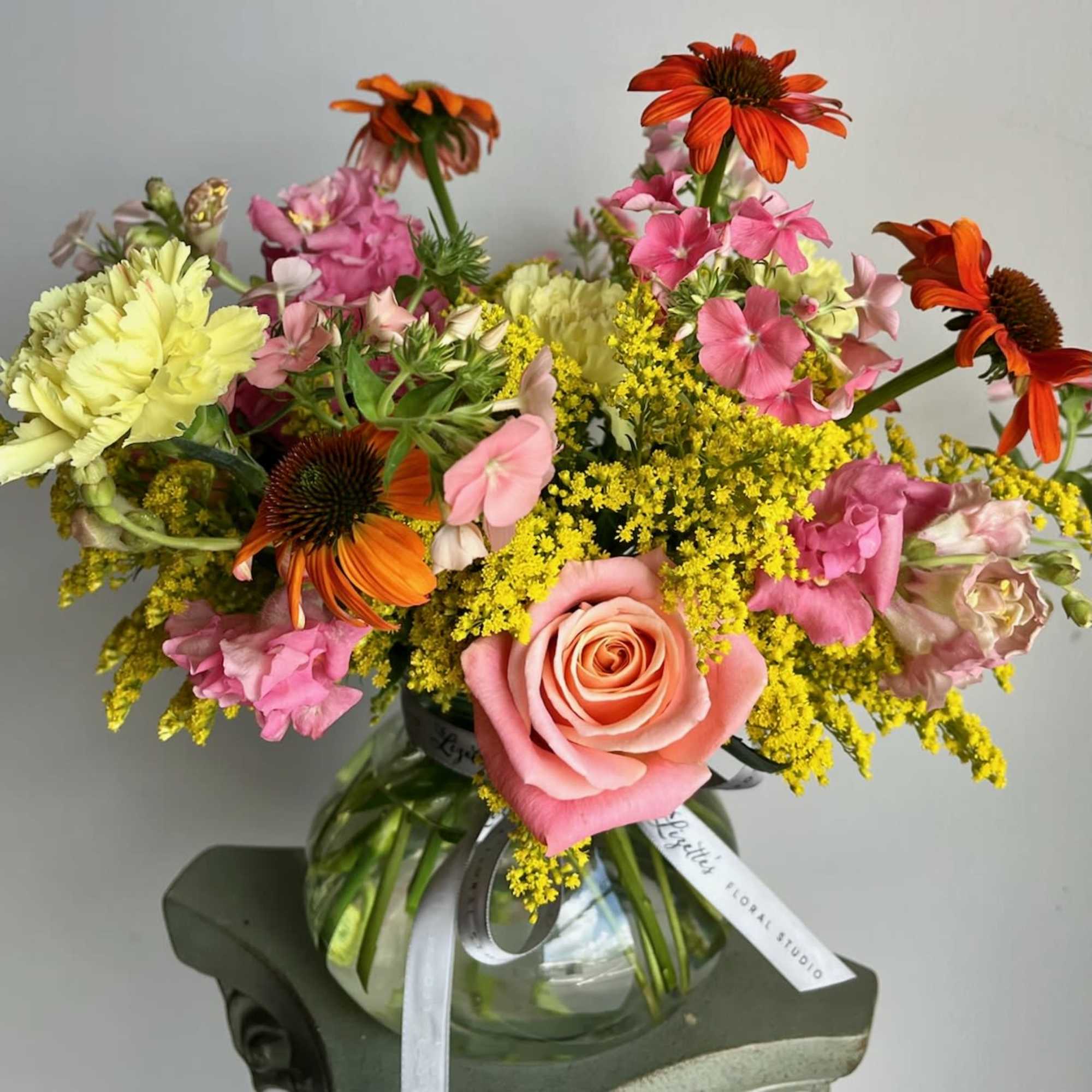 Summer in Bloom is a seasonal vase arrangement featuring mostly locally grown