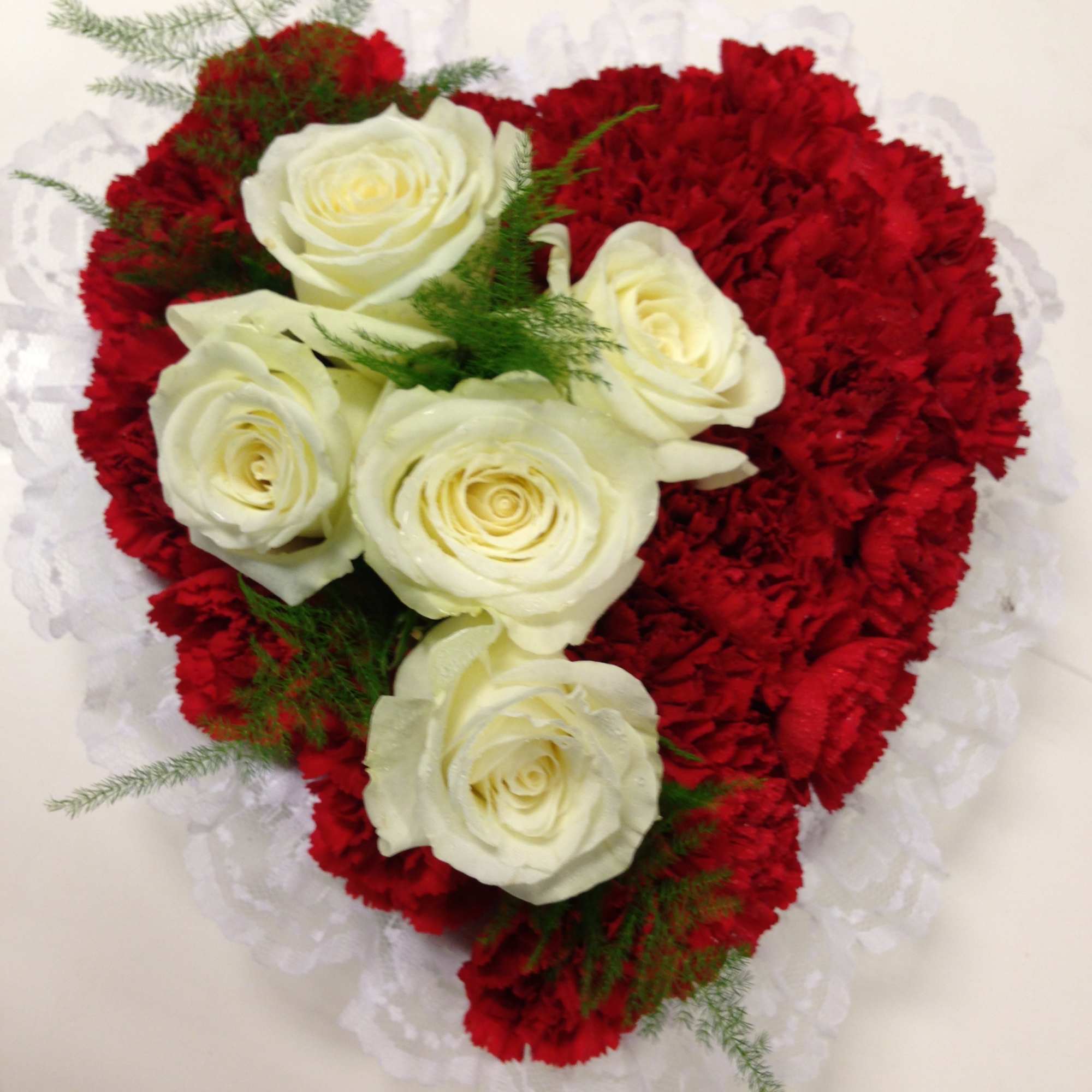 Satin Pillow,  Spray Roses