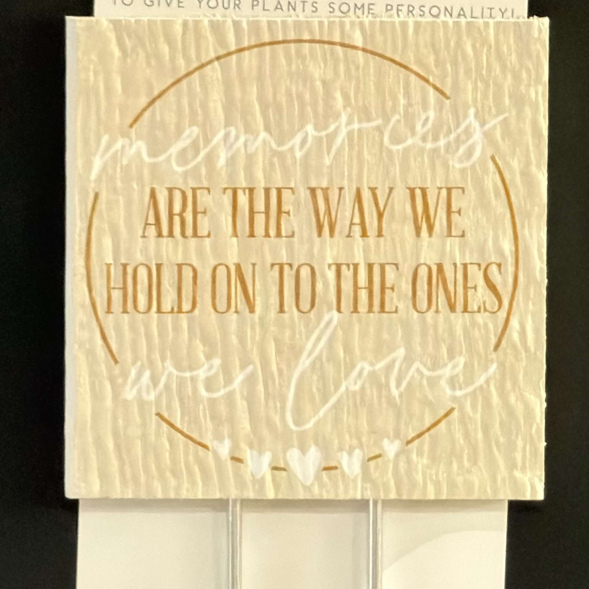 Packaged plant stakes with inspirational text