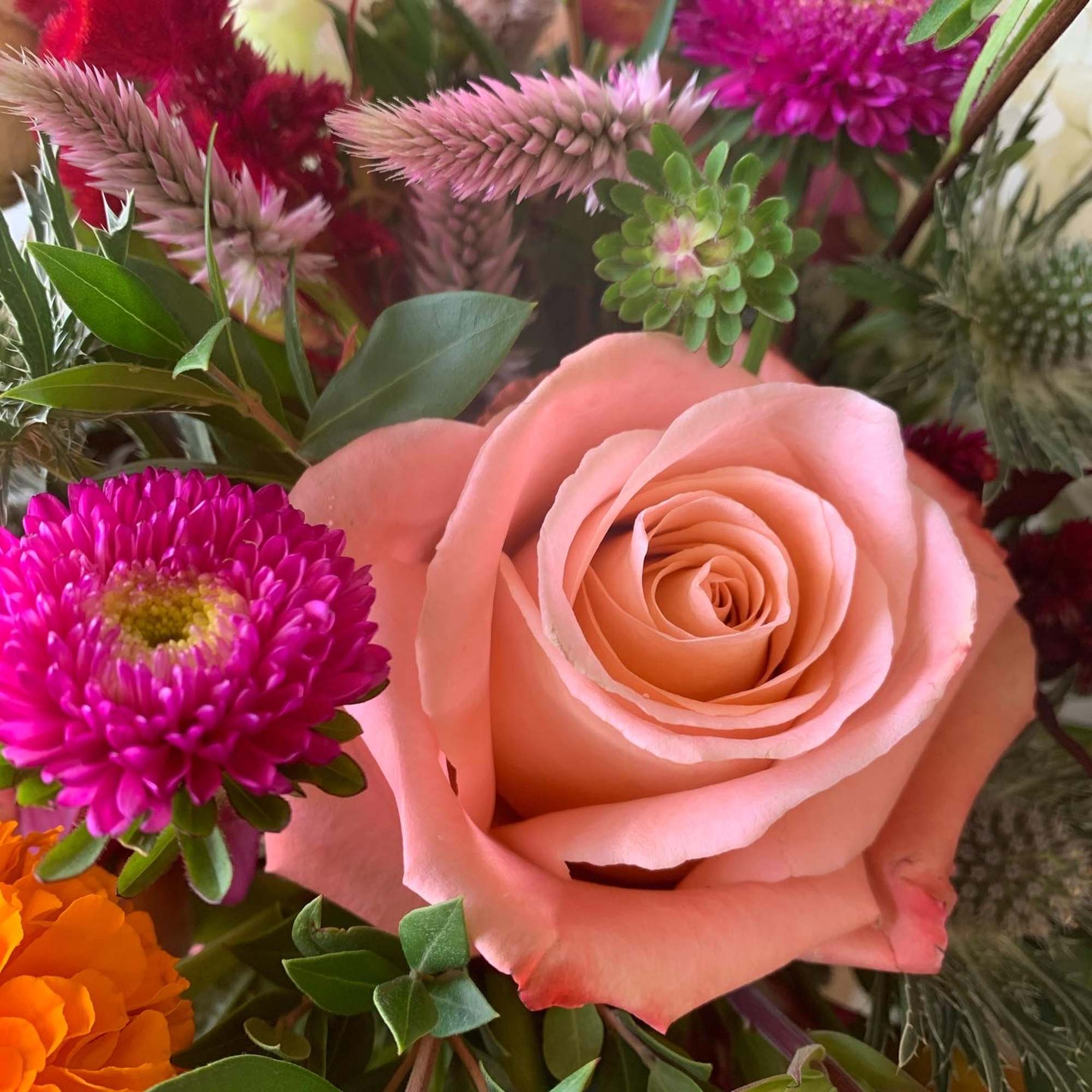 Celebrate good times with this lively bouquet. The arrangement includes roses, carnations, photo 3 of 4