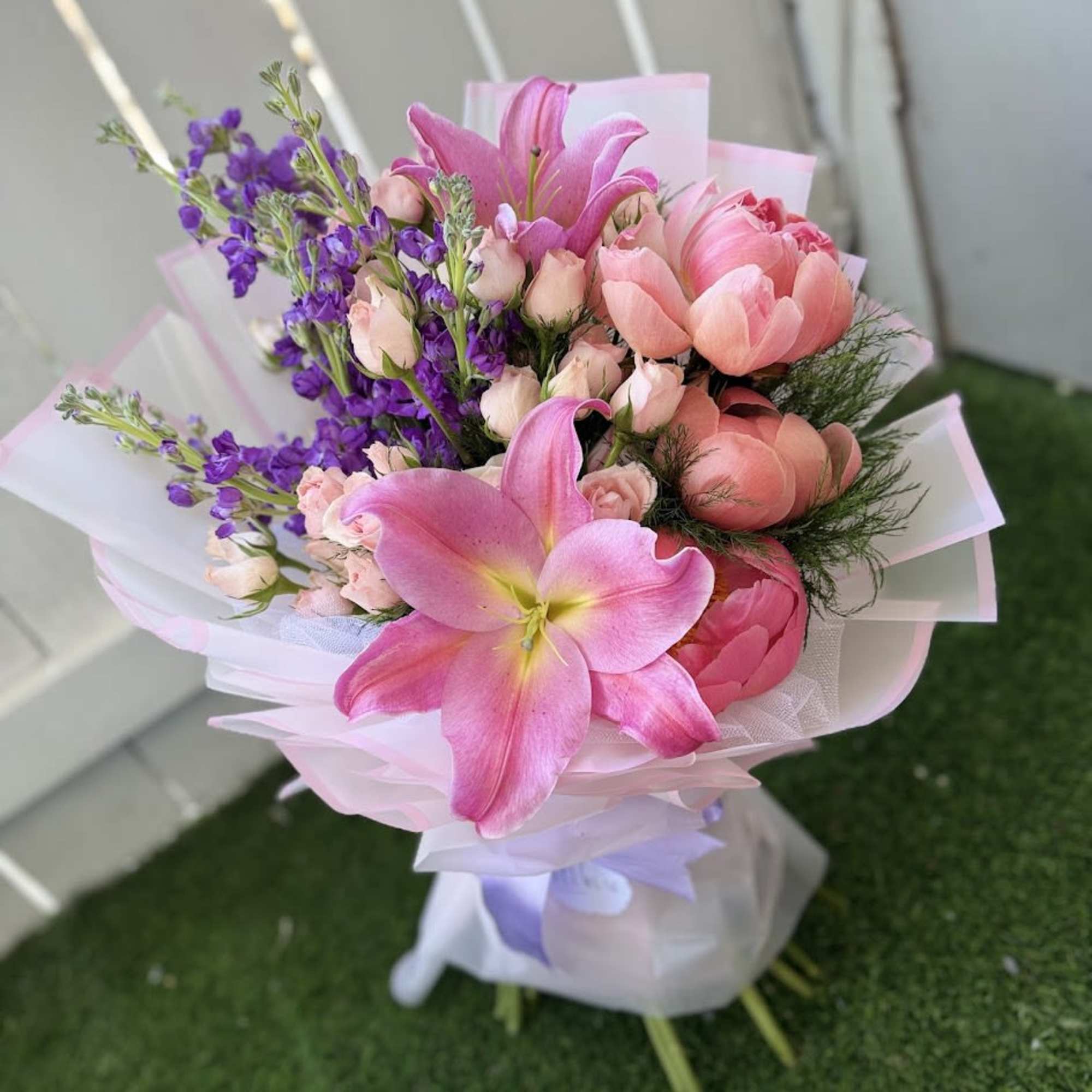 A romantic-inspired floral composition that blends soft textures and subtle contrasts, thoughtfully, photo 2 of 3