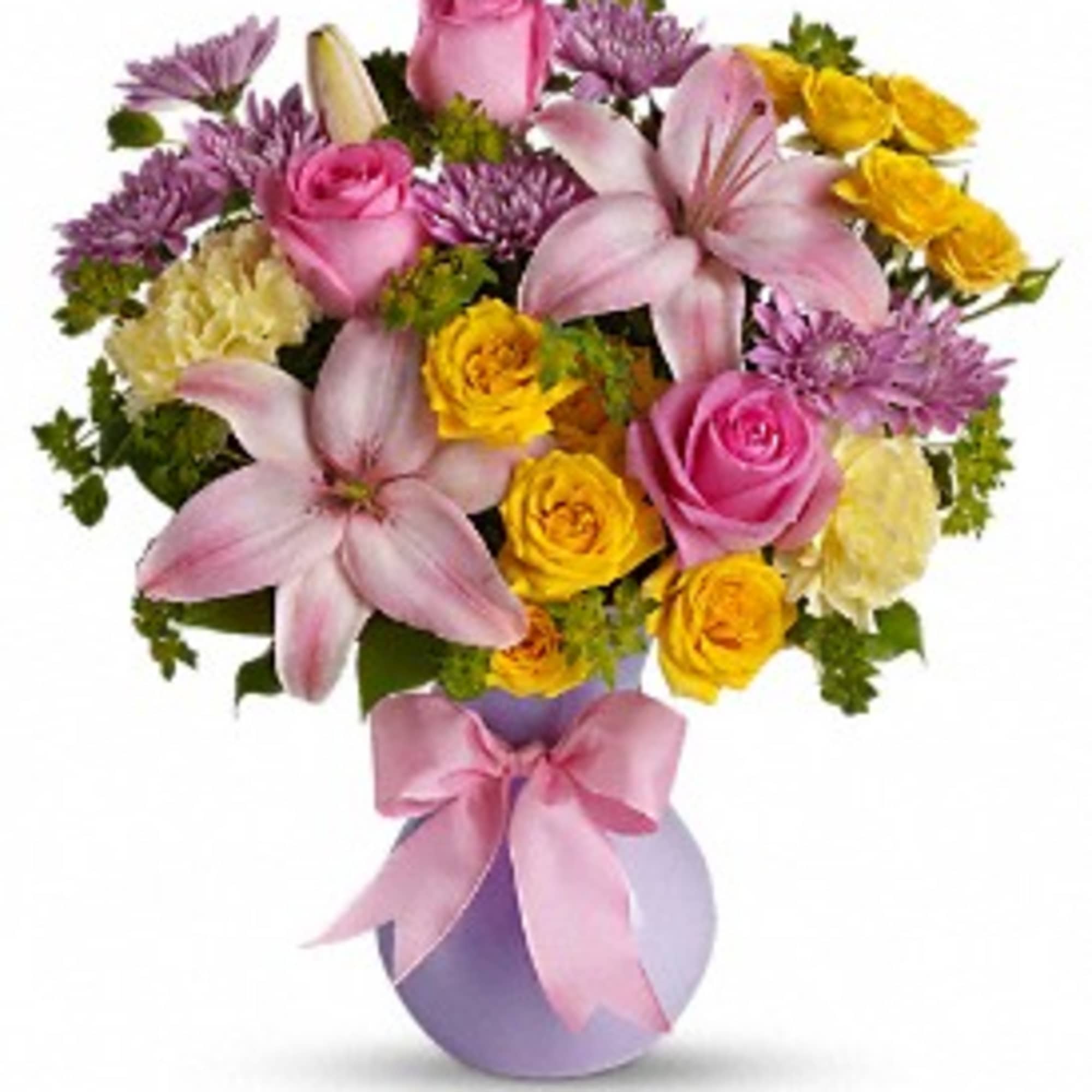 "Graceful and gorgeous" describes this stunning array of pastel flowers in a