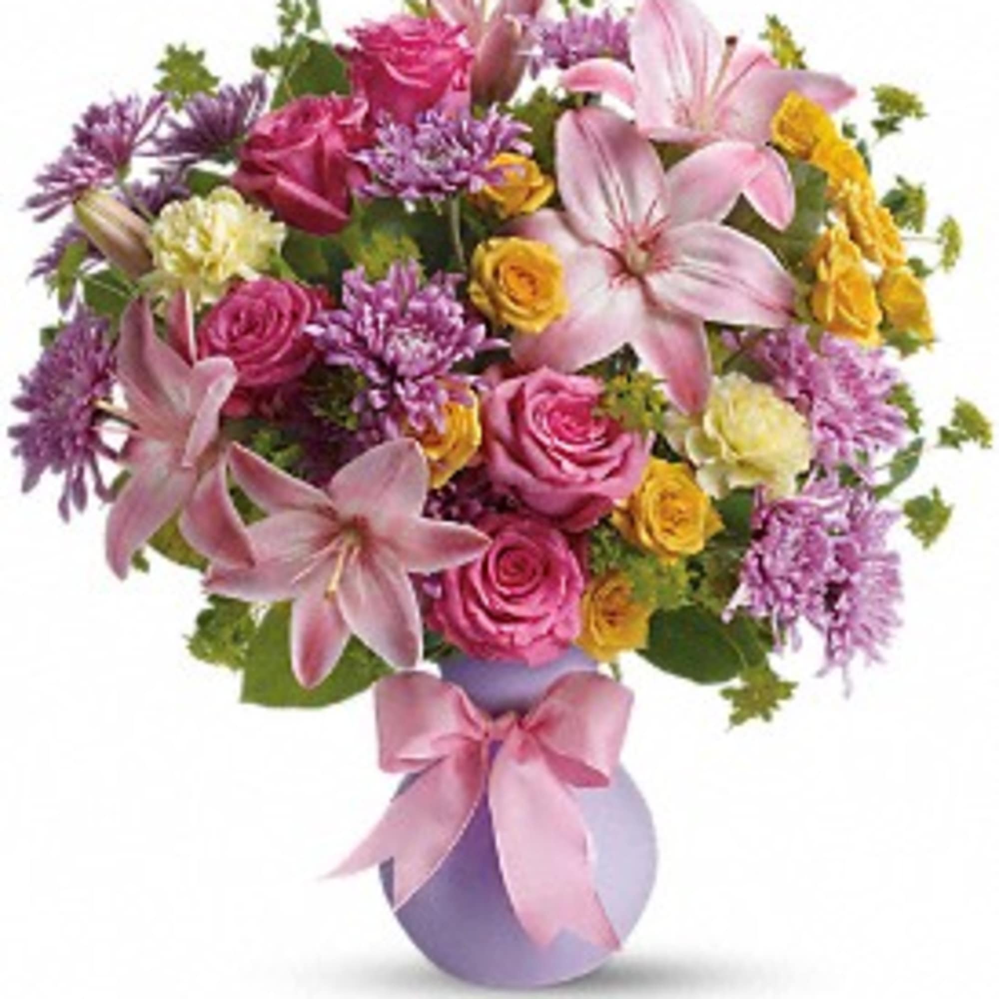 "Graceful and gorgeous" describes this stunning array of pastel flowers in a