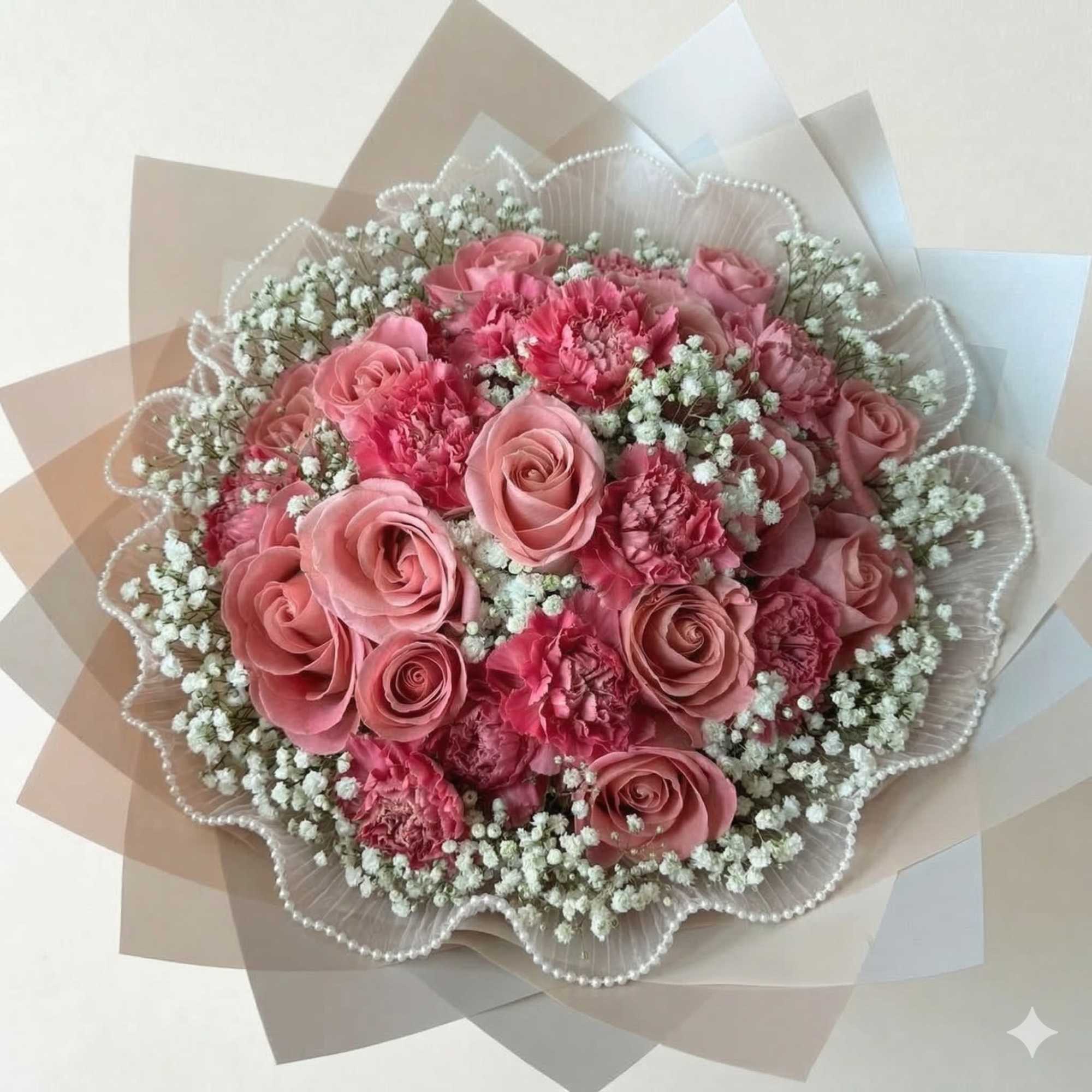 The perfect mix of texture and tone. This chic arrangement showcases layers