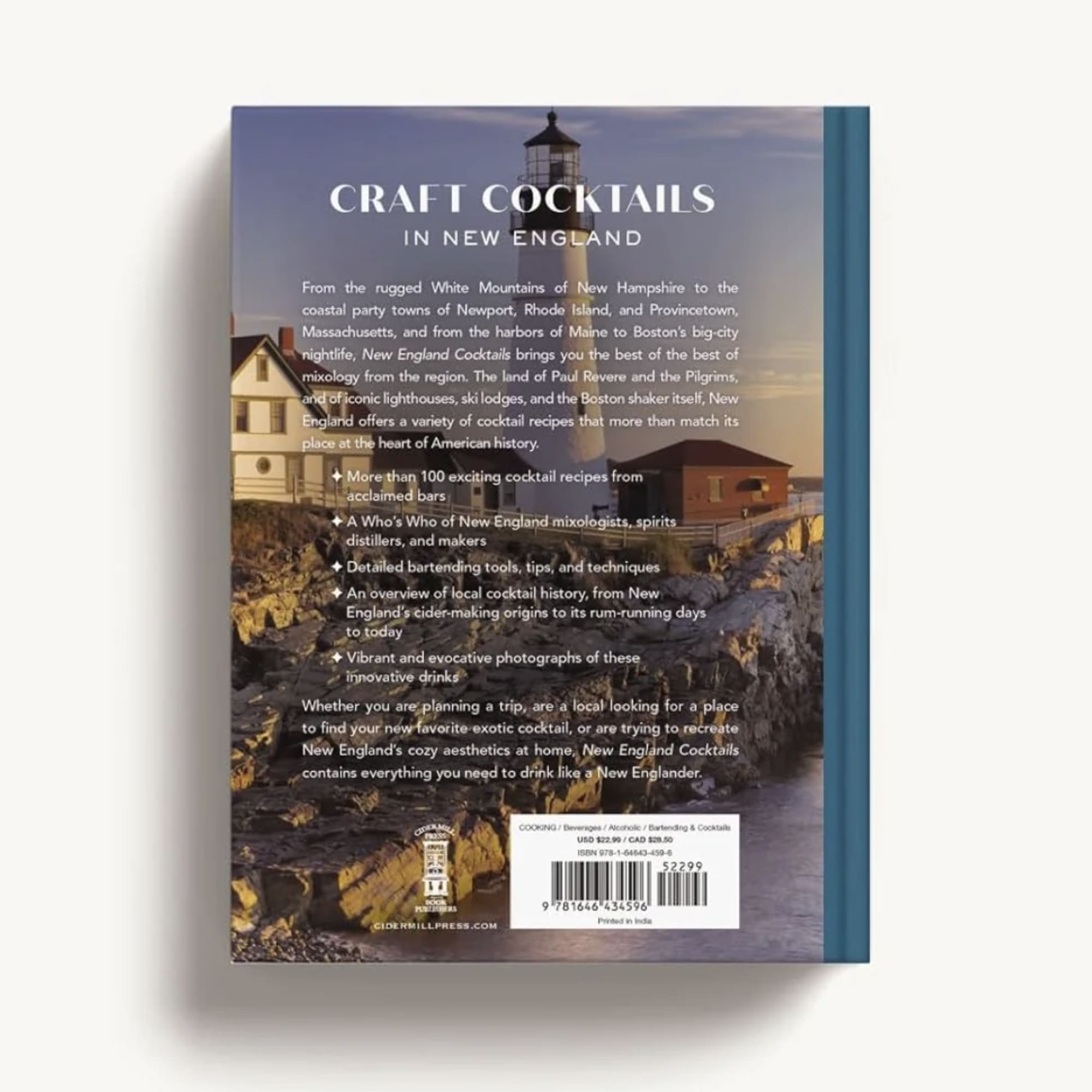 A hardcover book titled Craft Cocktails in New England