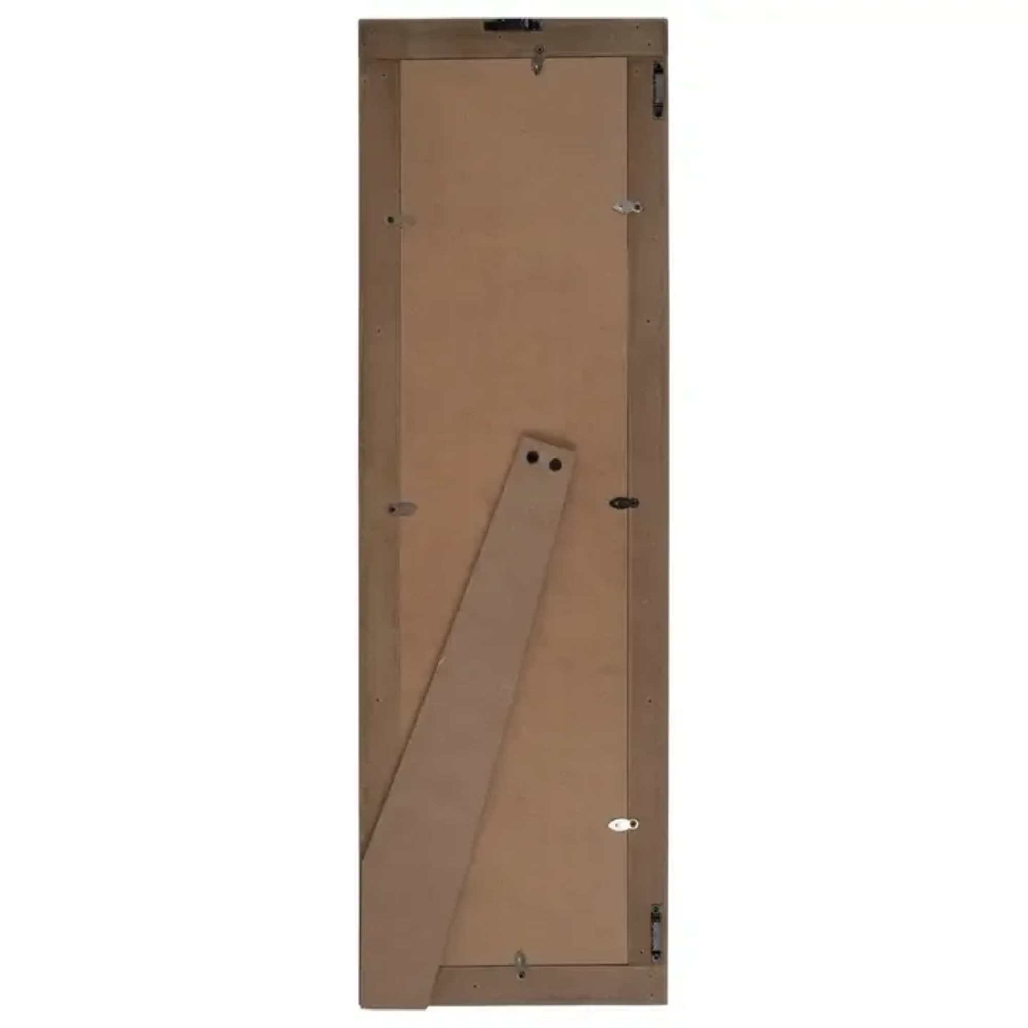 Plain cardboard backing with a narrow angled cardboard strip