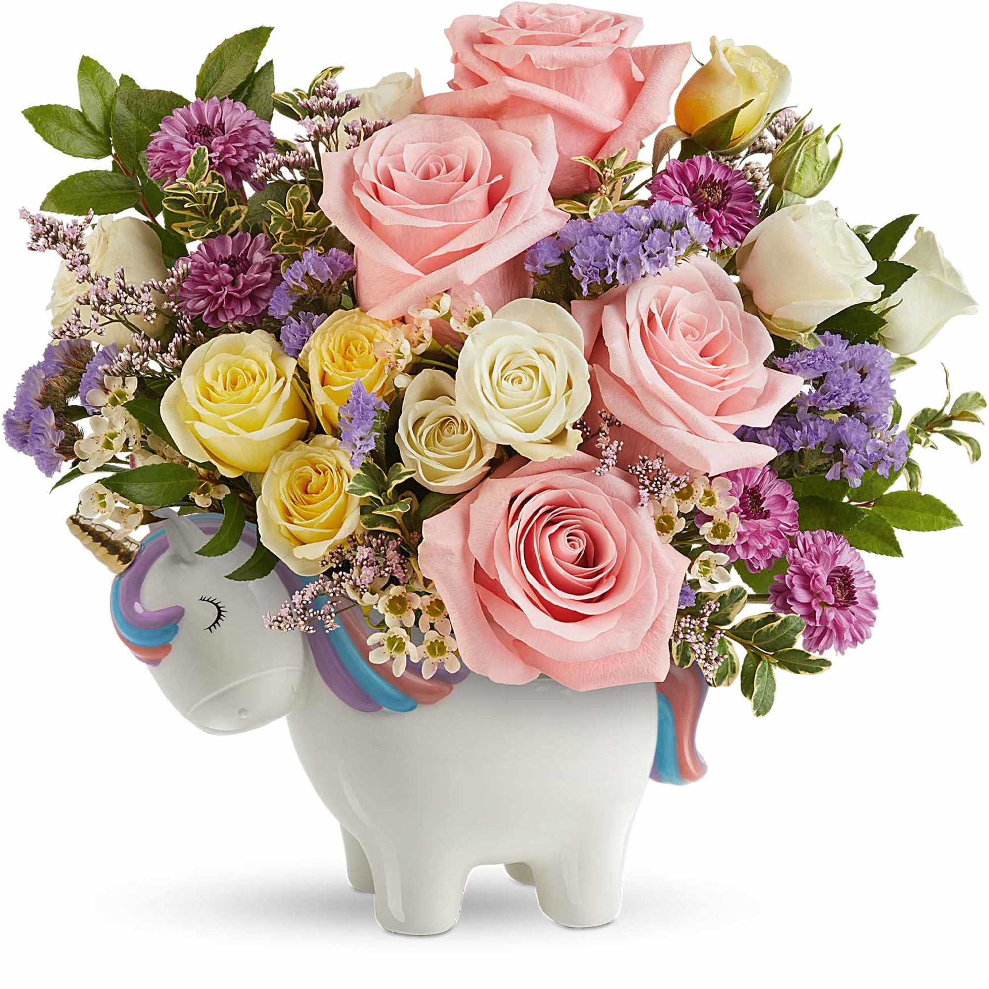 Whimsical and full of charm, Teleflora's Aurora Blooms Bouquet brightens any day