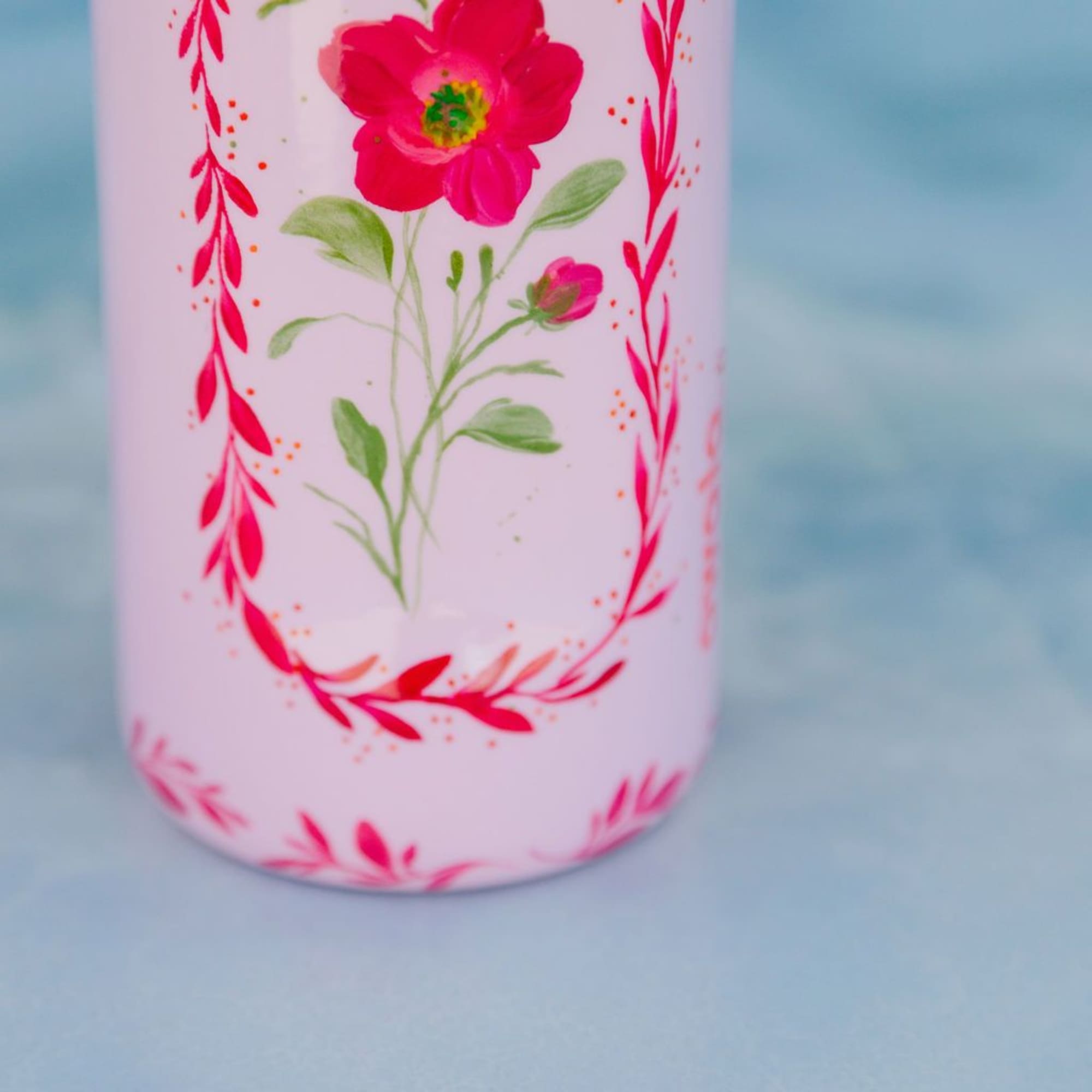This tumbler is a one-of-a-kind, hand-painted piece sealed with a clear gloss, photo 2 of 2