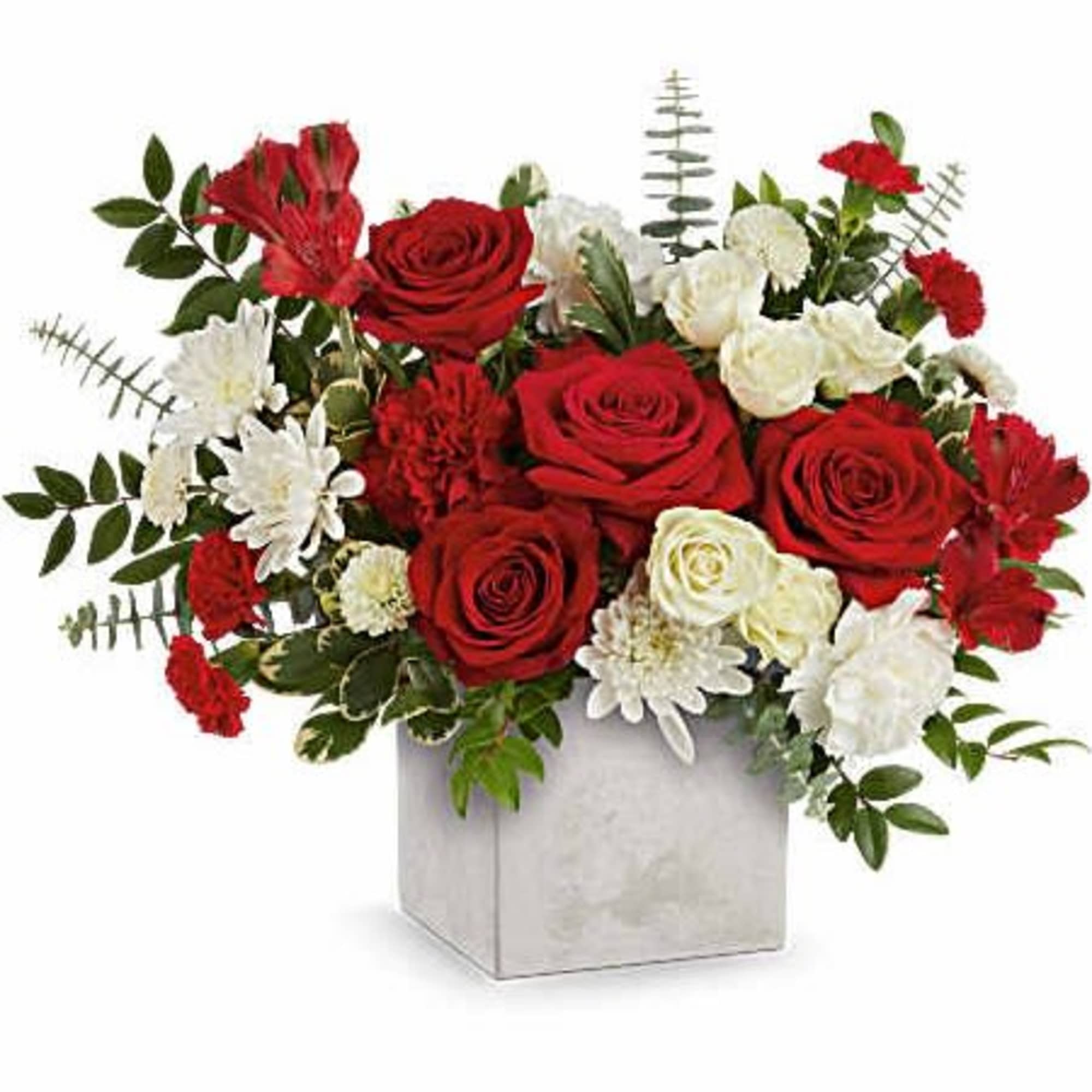A bold statement of affection, the Loves Me Bouquet blends classic red