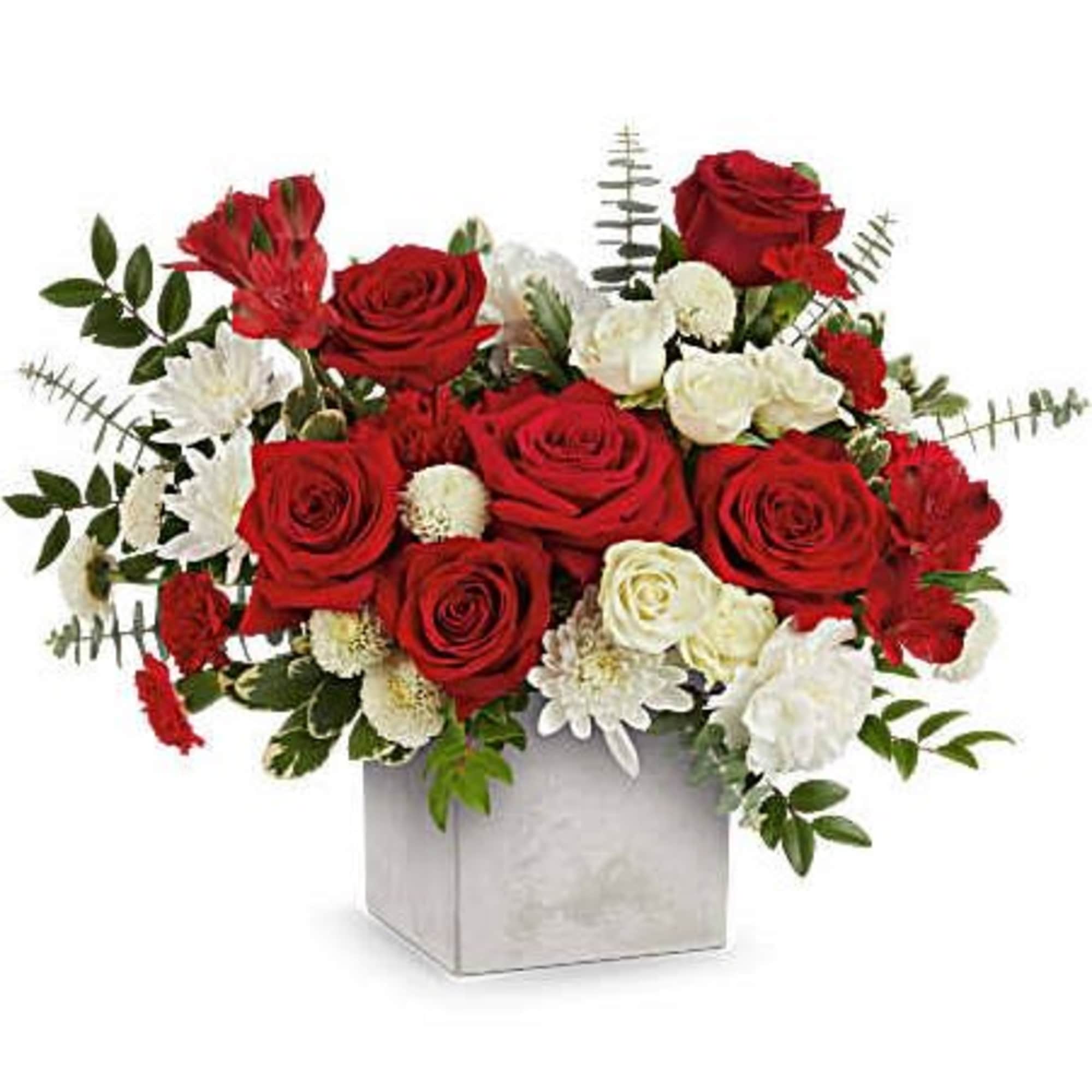 A bold statement of affection, the Loves Me Bouquet blends classic red