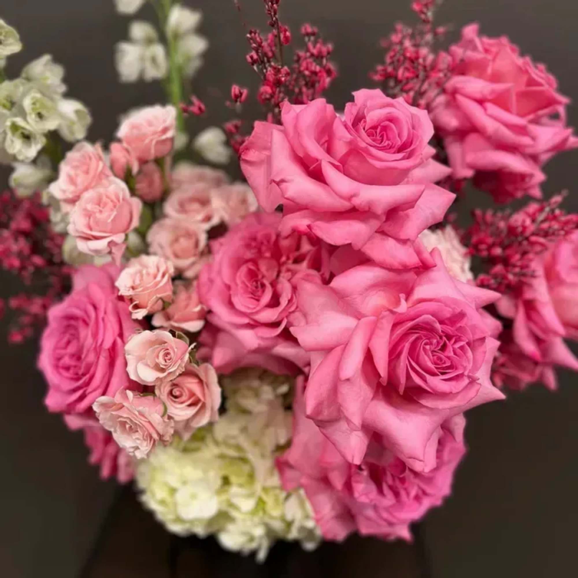 Vase Arrangement | Pinks

Refined and romantic, Softly Spoken features a lush palette, photo 2 of 3