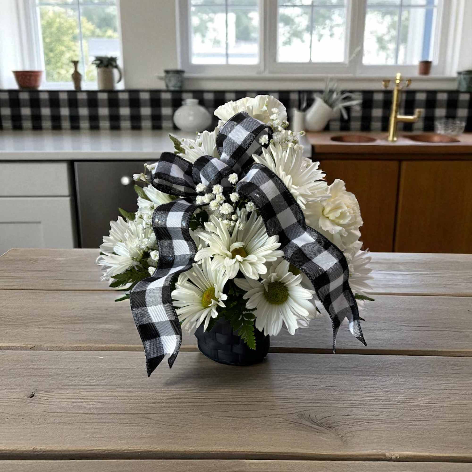 Bring rustic charm home with Farmhouse Fabulous, a fresh flower arrangement featuring