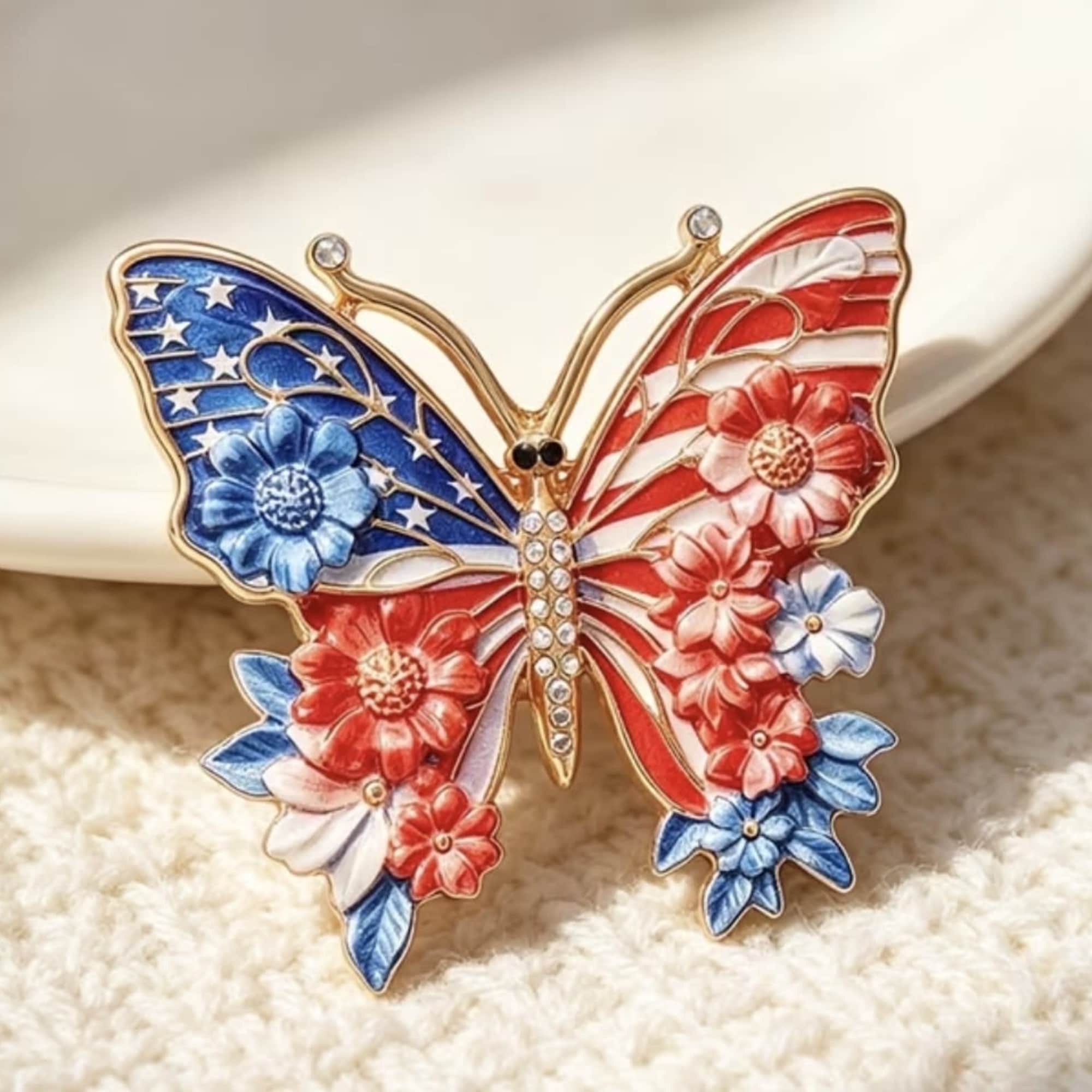 Celebrate freedom, love, and unforgettable moments with our Patriotic Red Rose Heart, photo 2 of 2