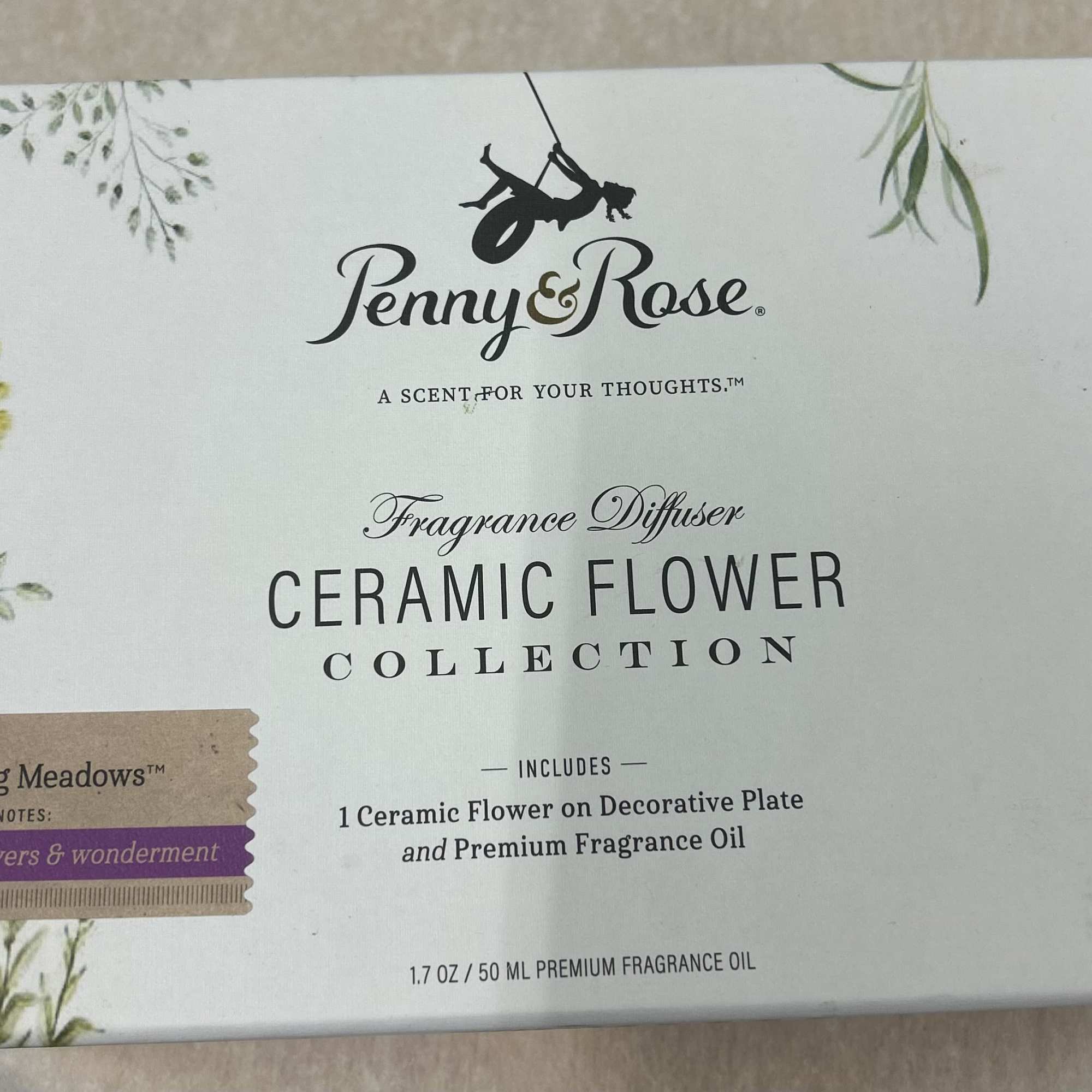 Penny & Rose ceramic flower fragrance diffuser box