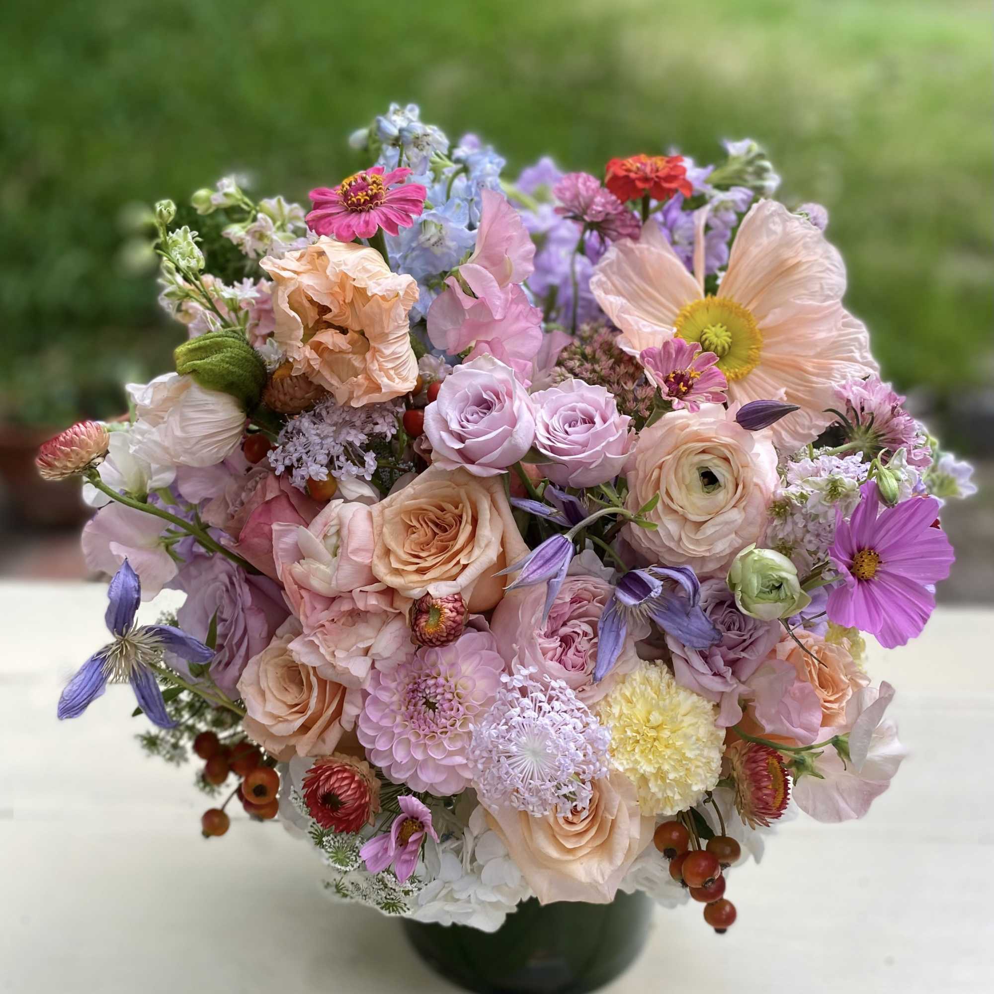 Gorgeous colors of fall in this lovely arrangment created with a touch