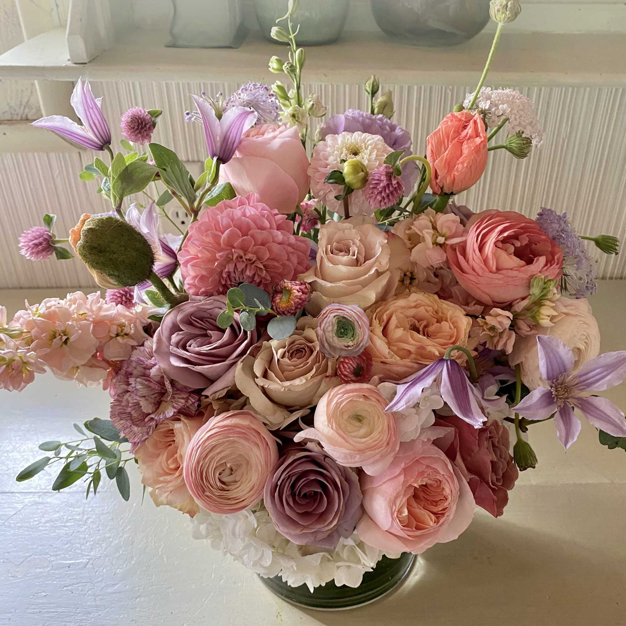 Gorgeous colors of fall in this lovely arrangment created with a touch