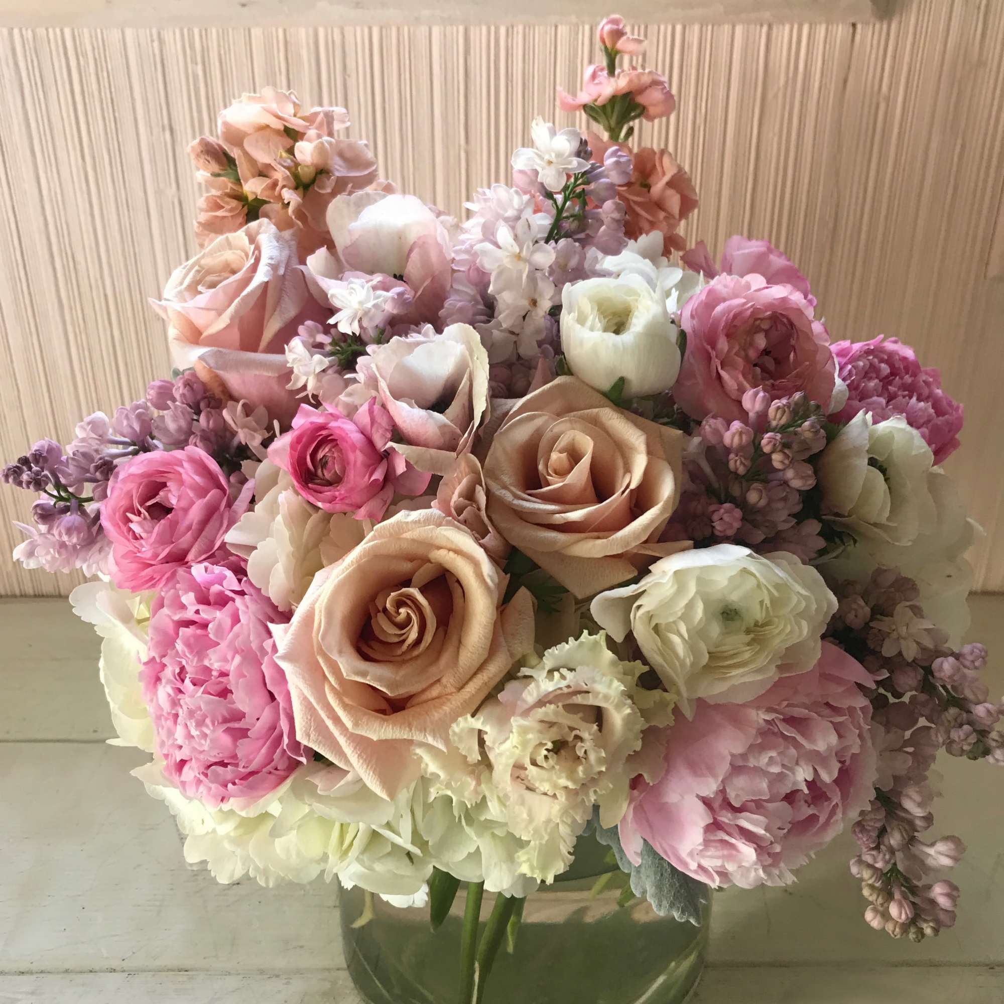A violet, pale pink pastel arrangement with the finest colors and flowers., photo 2 of 2