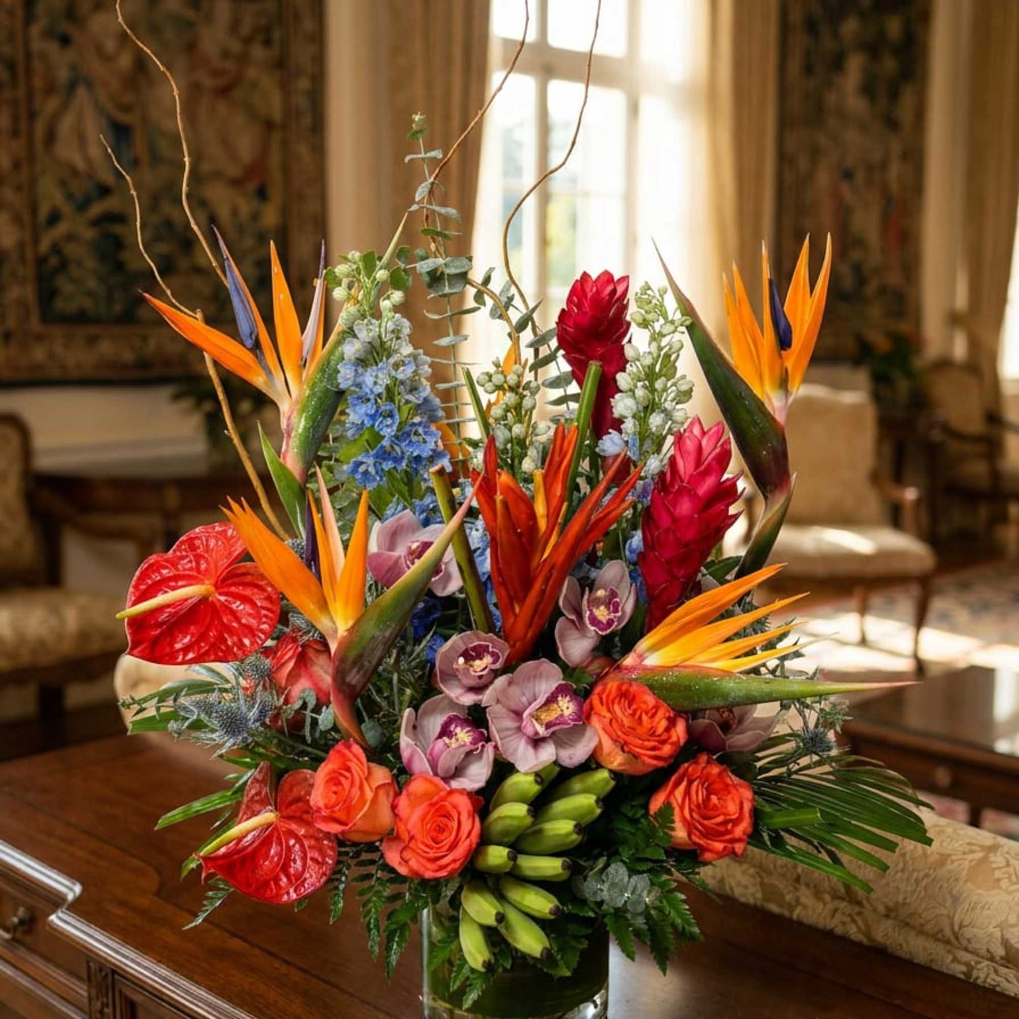 Transport yourself to a tropical paradise with our stunning flower arrangement, featuring, photo 2 of 2
