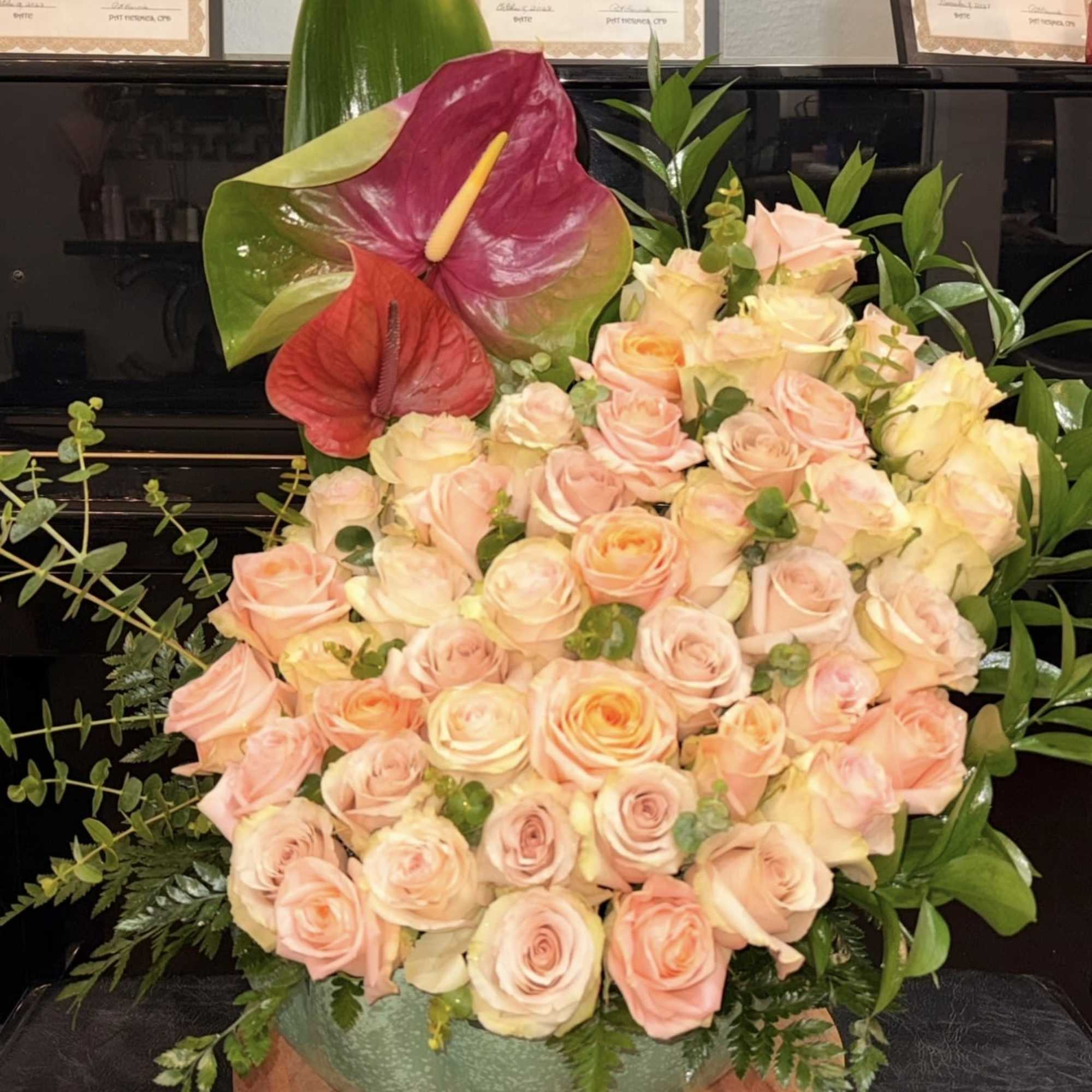 A luxurious floral arrangement designed to make a lasting impression. Soft blush, photo 2 of 2