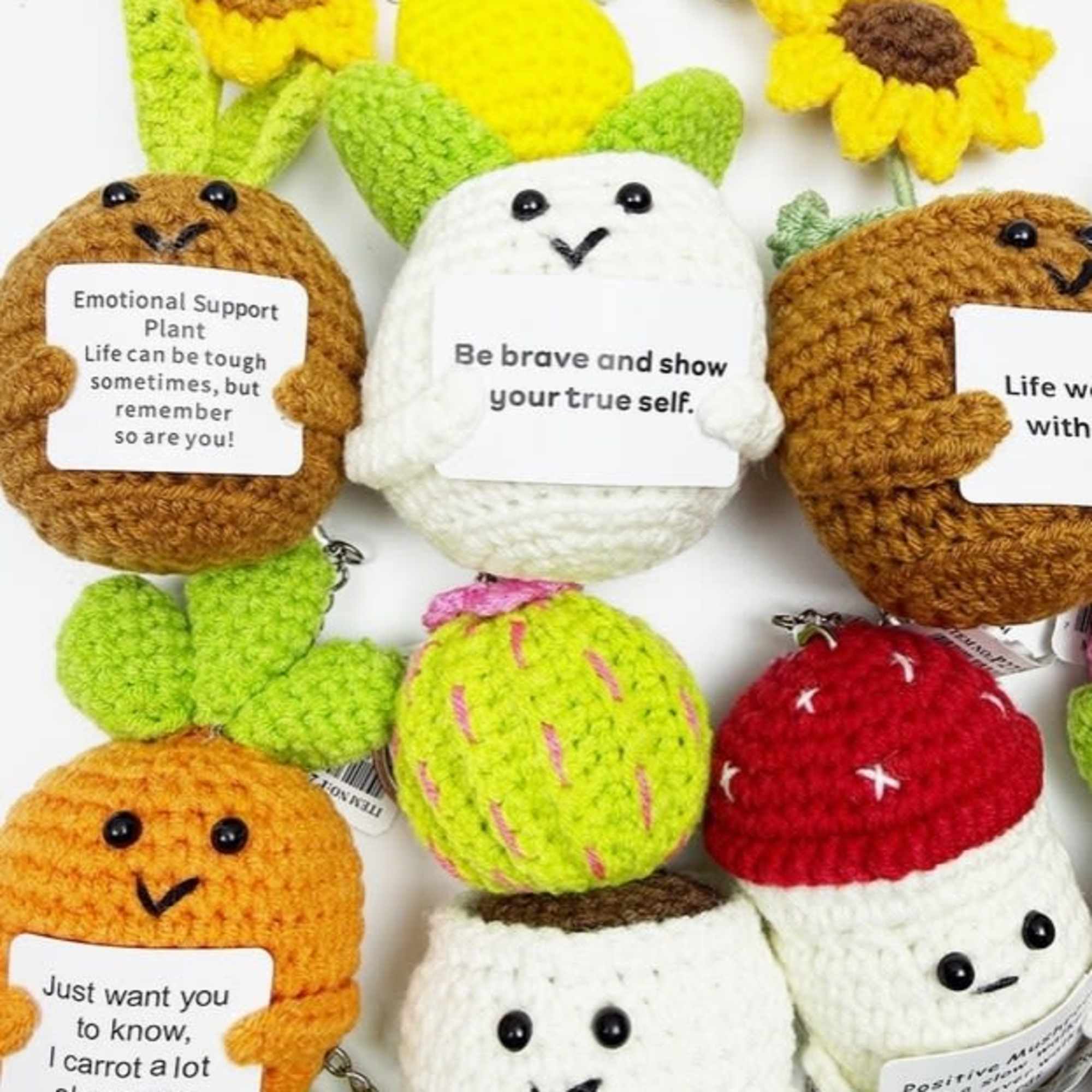 Brighten your day with these adorable crochet keychains, each featuring a charming, photo 2 of 2