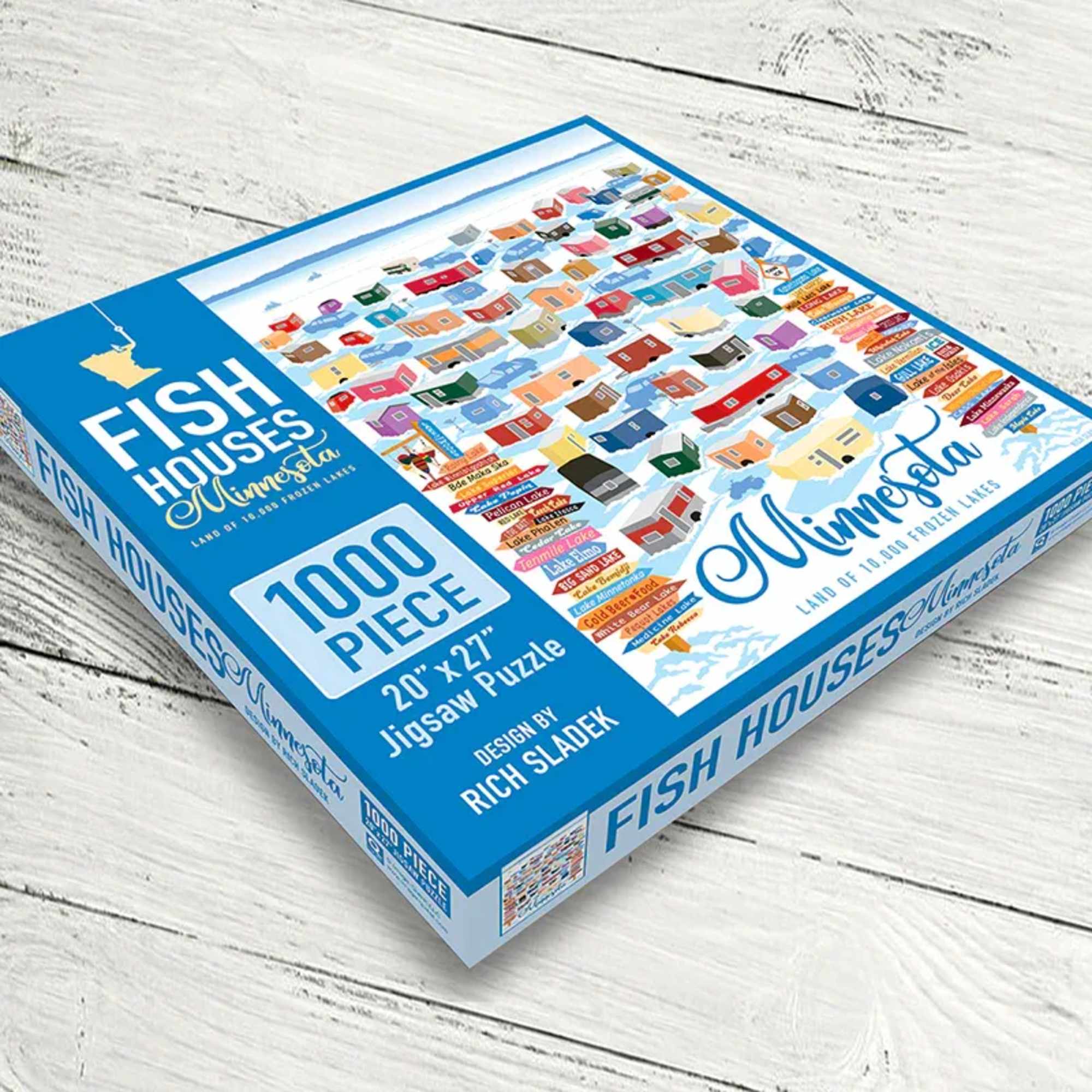 Boxed 1000-piece Fish Houses Minnesota jigsaw puzzle