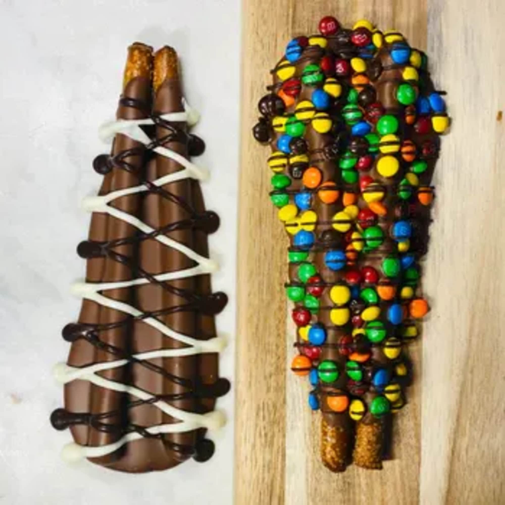 These Stuffed full and Hand Dipped pretzels make a great add on