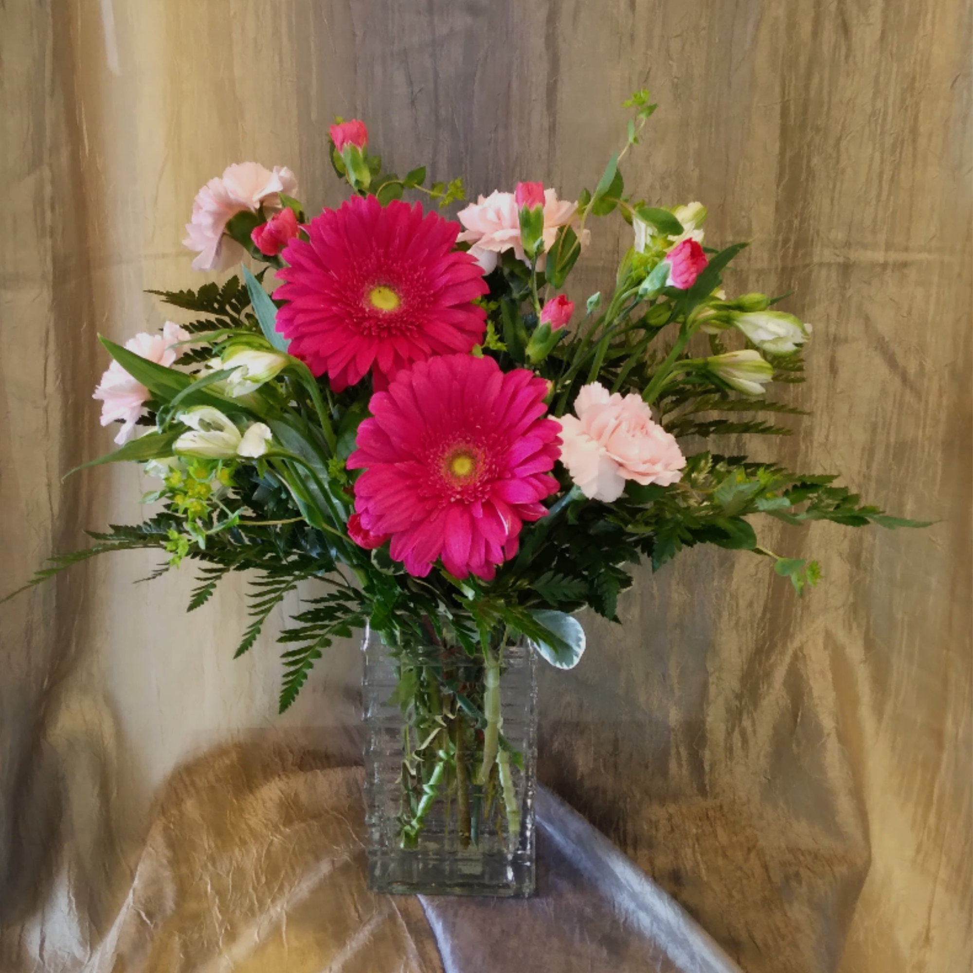  'Daisy About You' Beautiful Gerbera Daisies and pretty purple and white