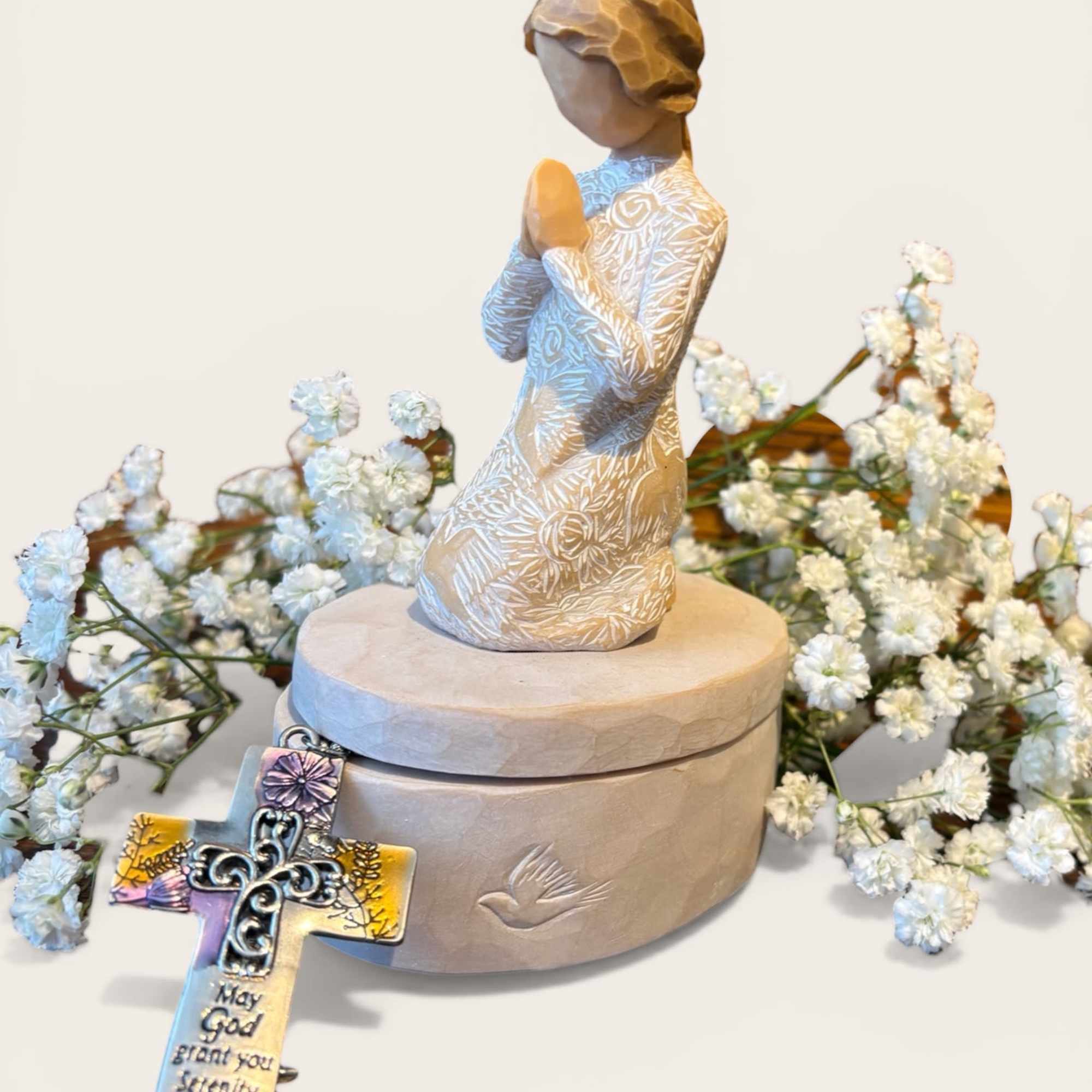 Willow Tree - Prayer of Peace Keepsake Box.  Add Flowers or, photo 2 of 2