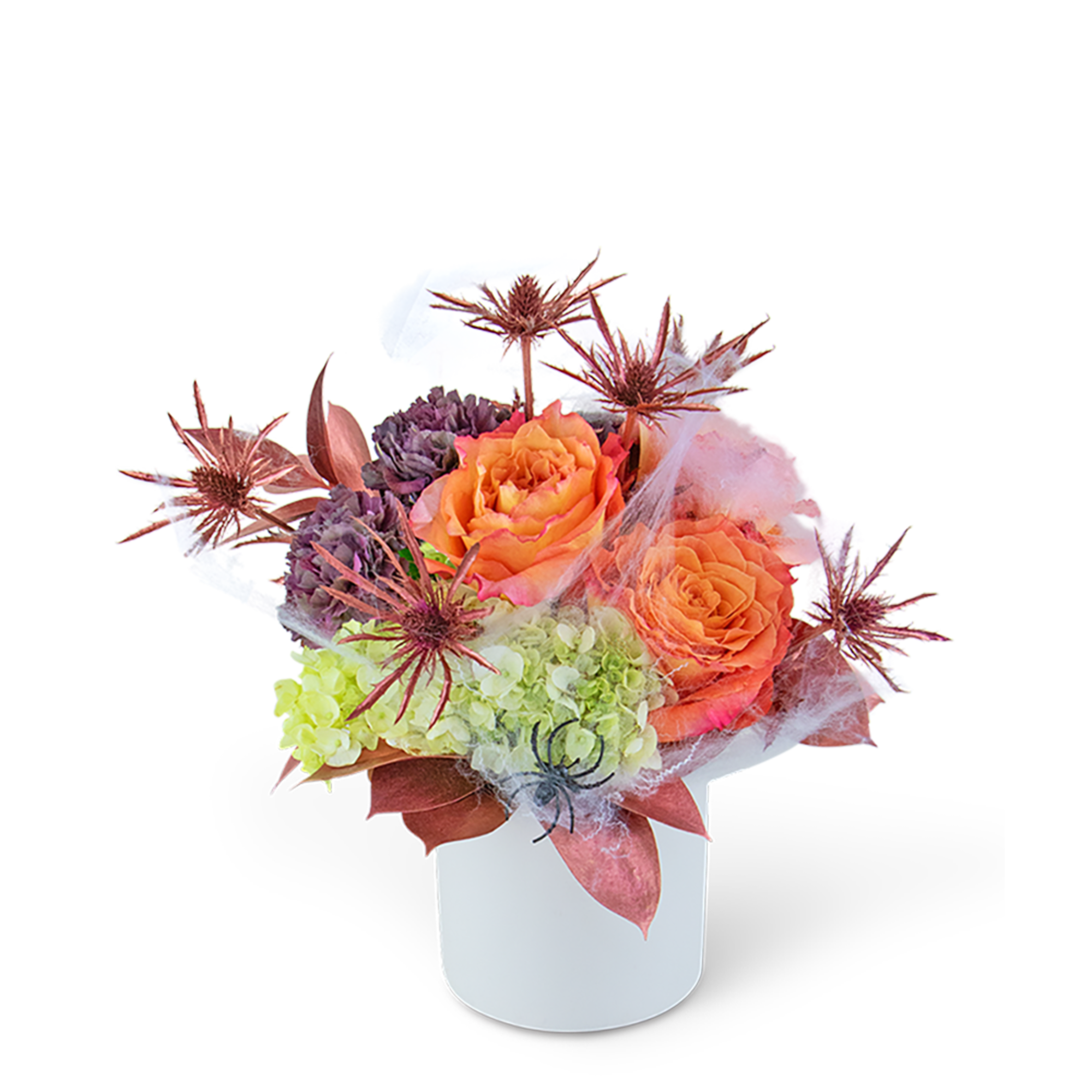 Our Haunted Harvest flower design is a bewitching blend of roses, carnations