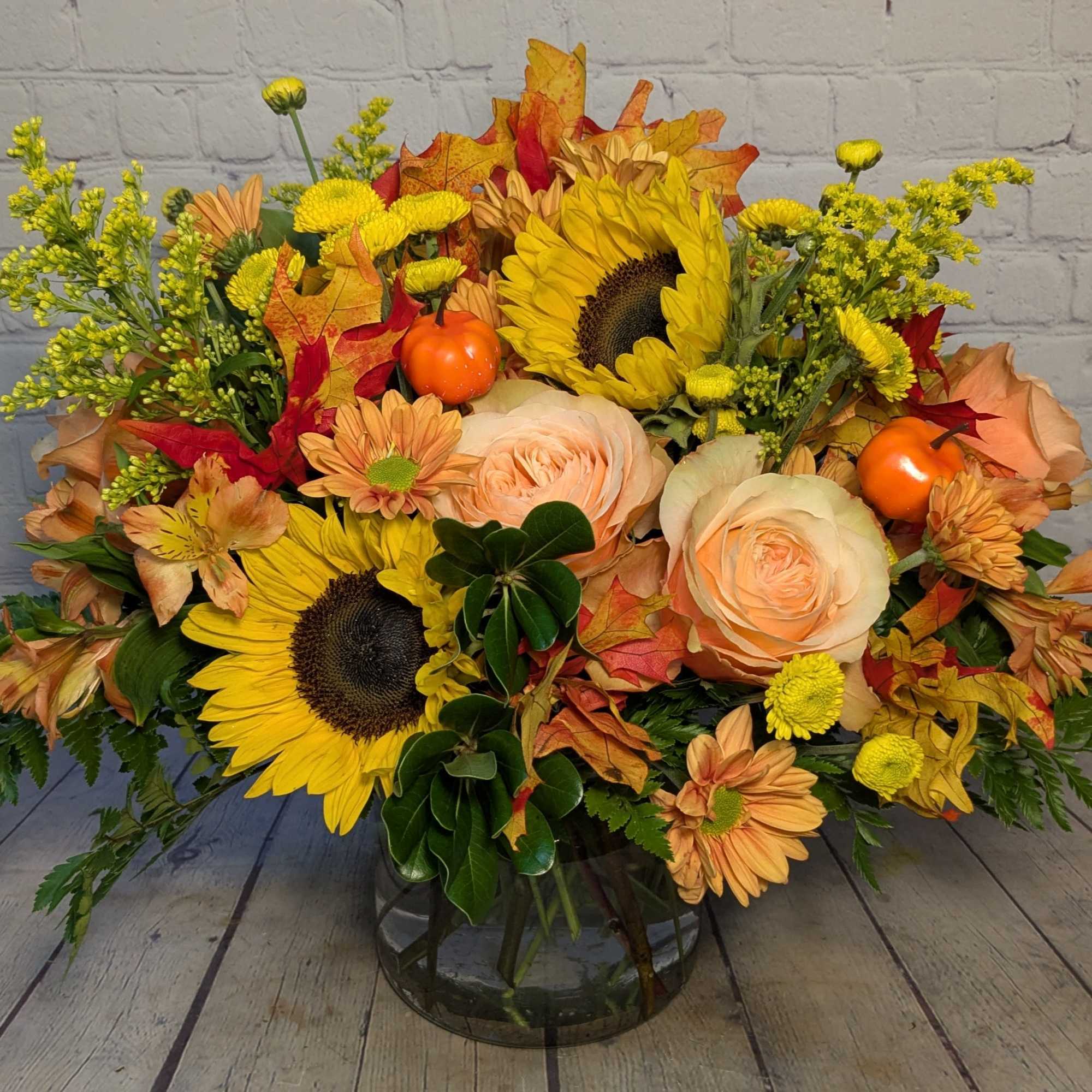Bring the warmth of autumn indoors with our Harvest Glow Bouquet. Bursting, photo 2 of 2
