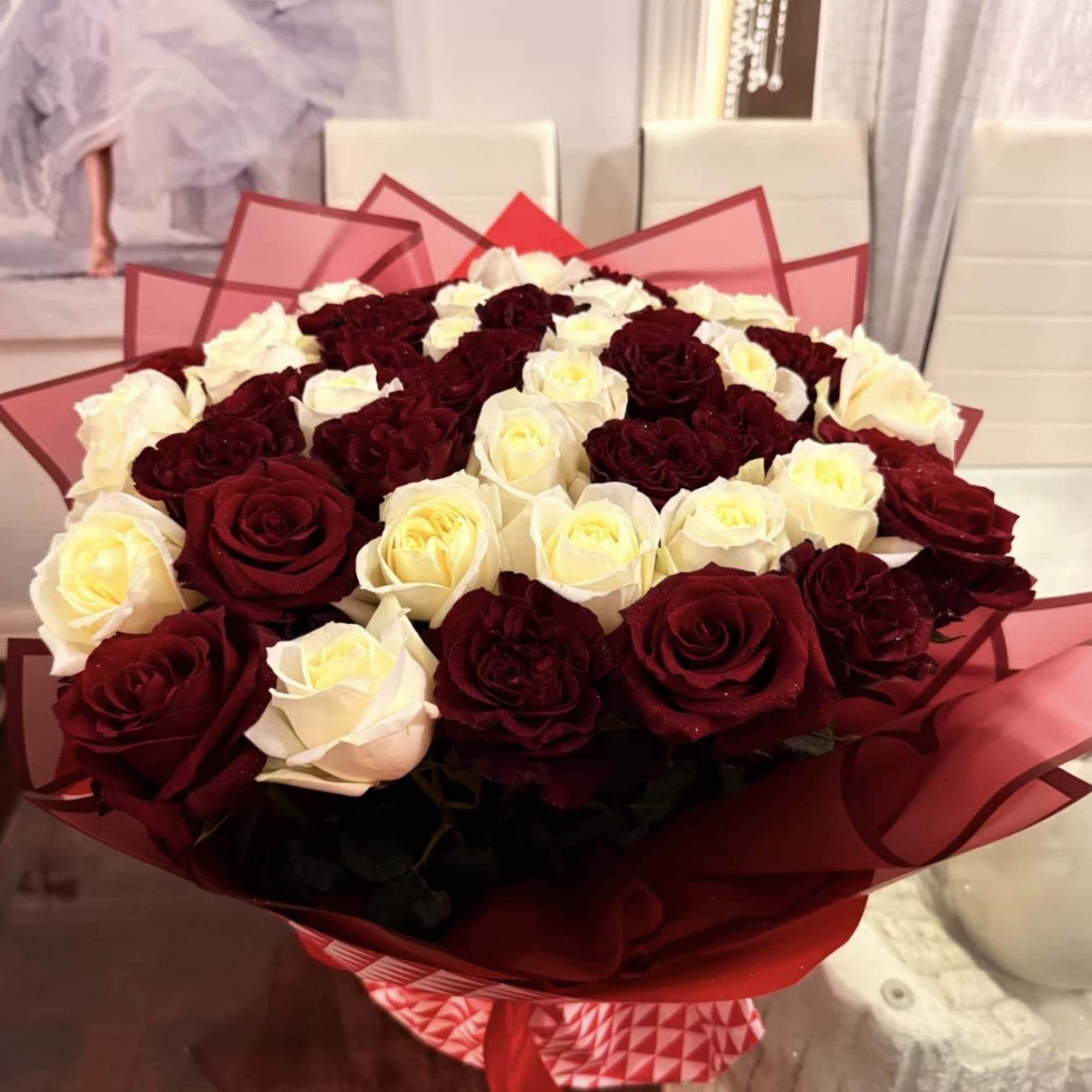 A bouquet that feels like a slow dance between fire and moonlight.