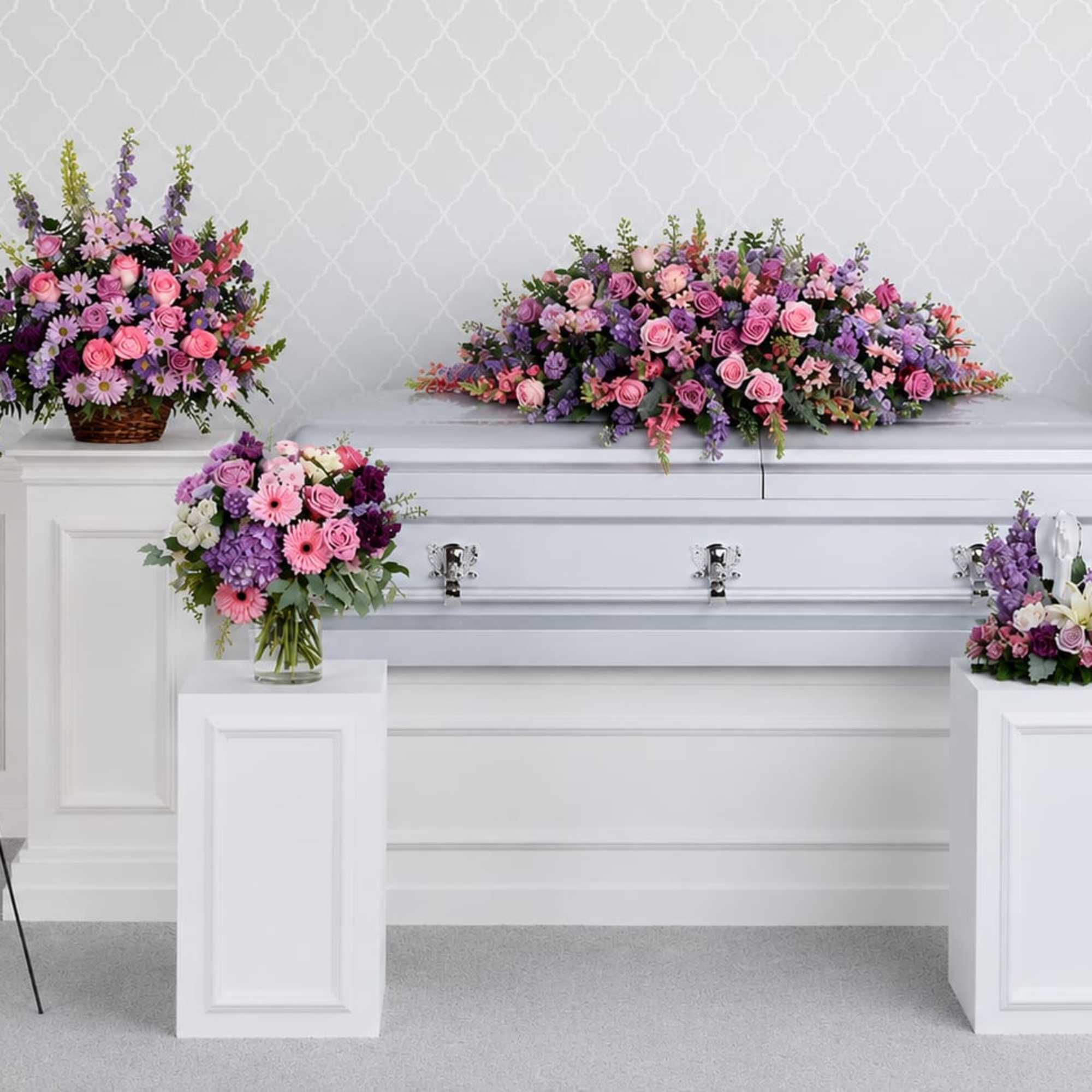 A tender tribute to your beloved, this lovely lavender collection of six, photo 3 of 3