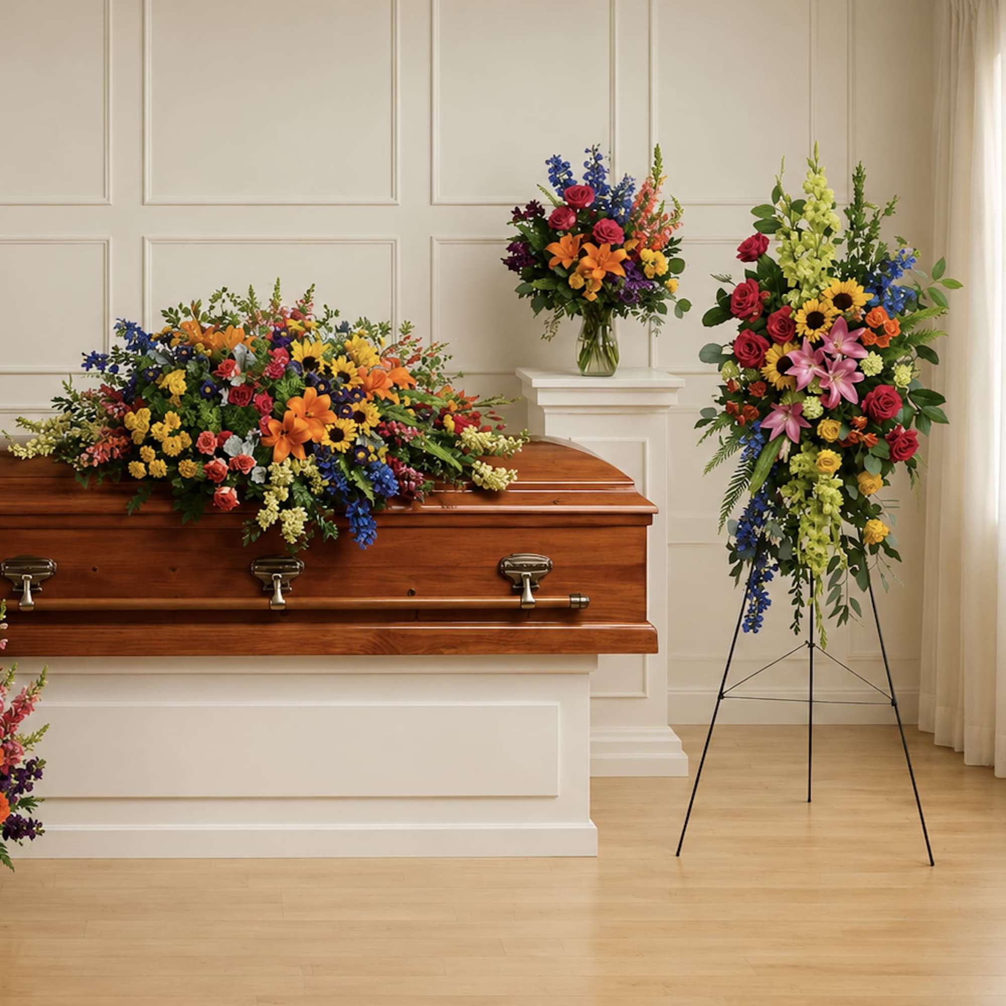 Celebrate the beautiful colors of your beloved memories with this rainbow-inspired collection, photo 2 of 3