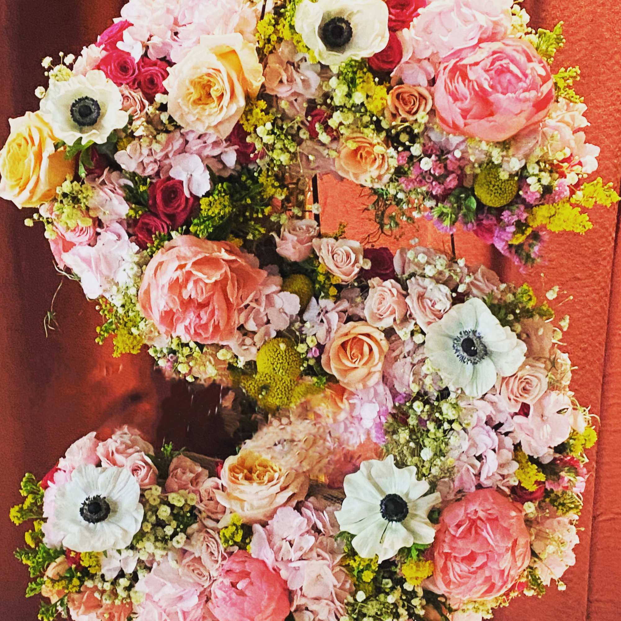 A gorgeous flowered Letter for your special event or custom funeral piece.
