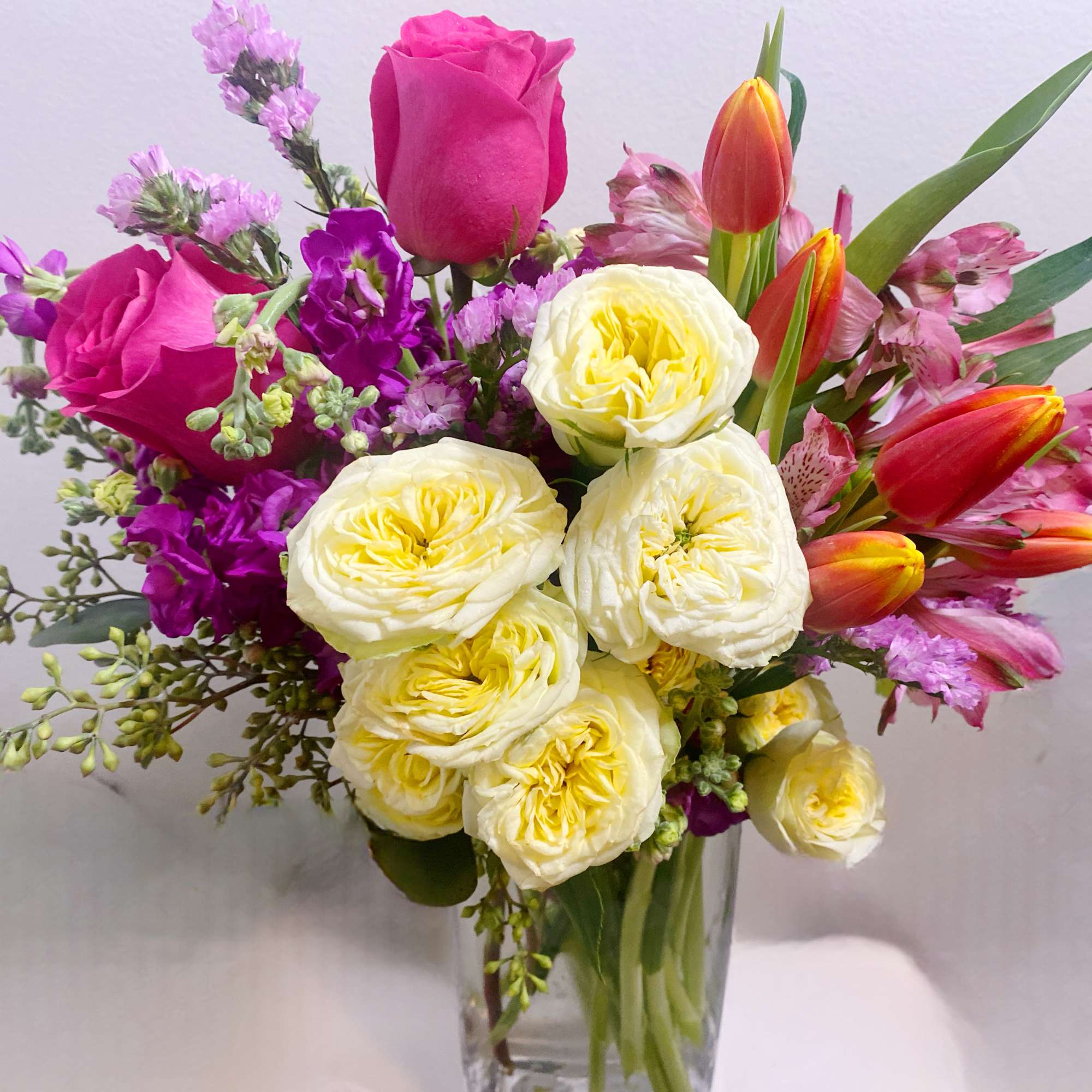  Smile bouquet is a stylized clean and modern ensemble with roses, photo 2 of 2