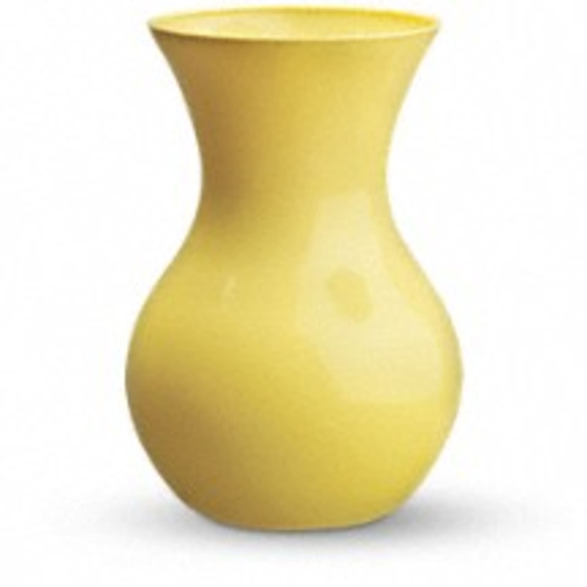 Yellow ceramic vase with a narrow neck and rounded base