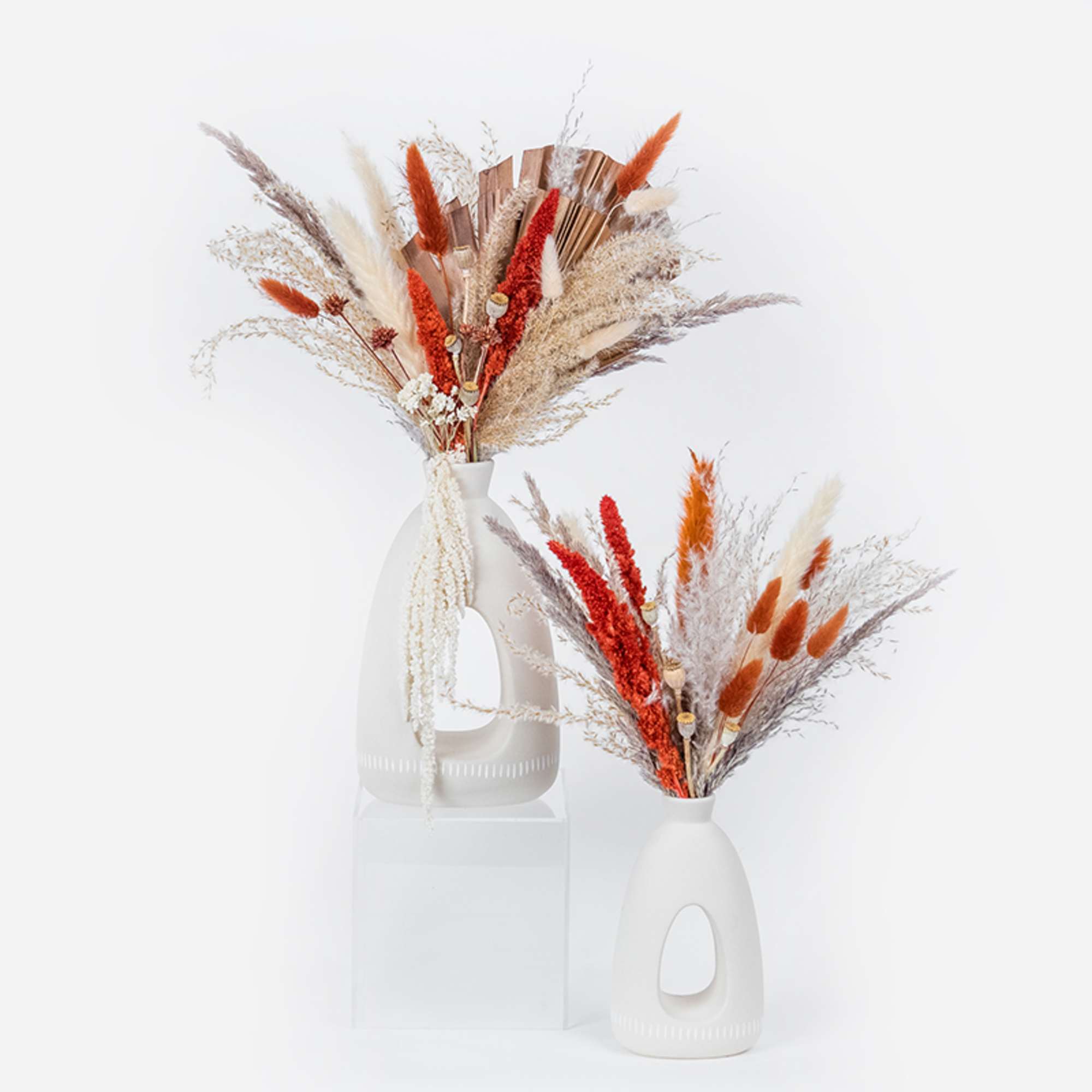 Better Together, this forever floral autumn bud vase set showcases neutral preserved, photo 3 of 4