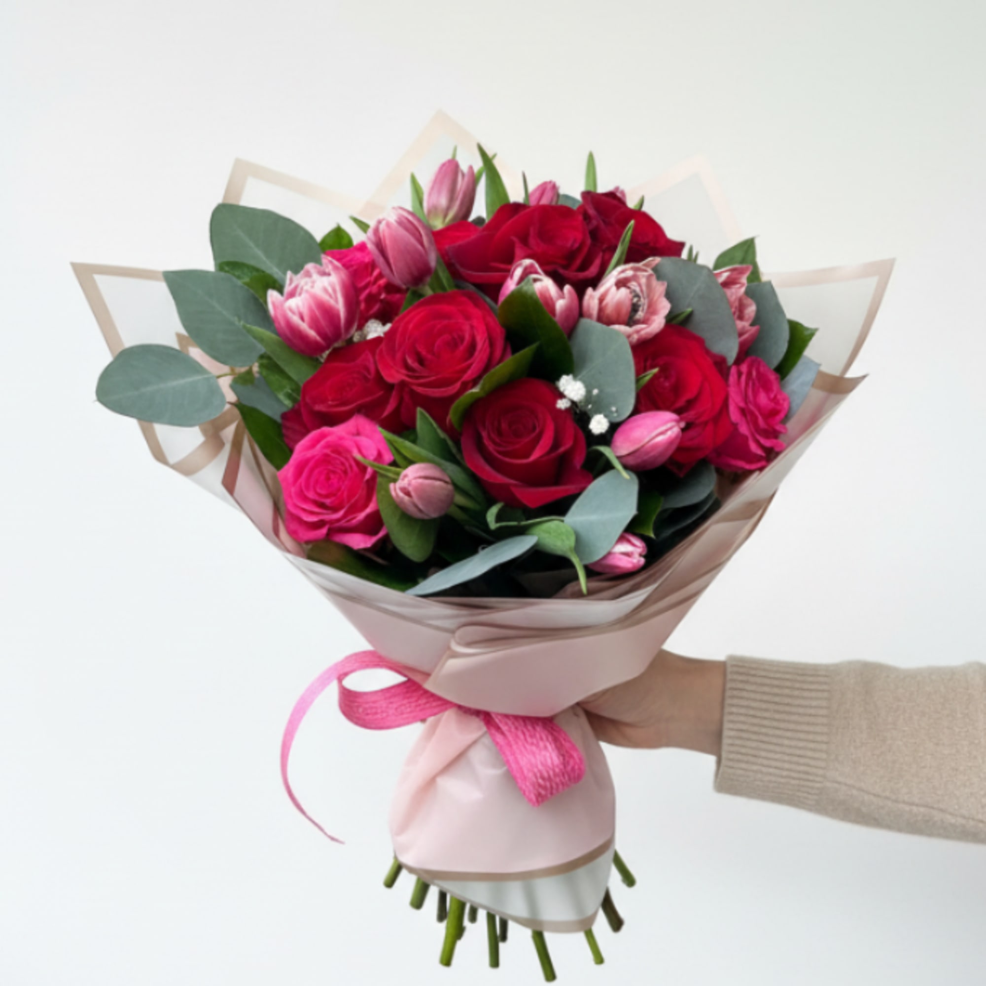 This elegant bouquet brings together the timeless beauty of lush red roses, photo 2 of 2